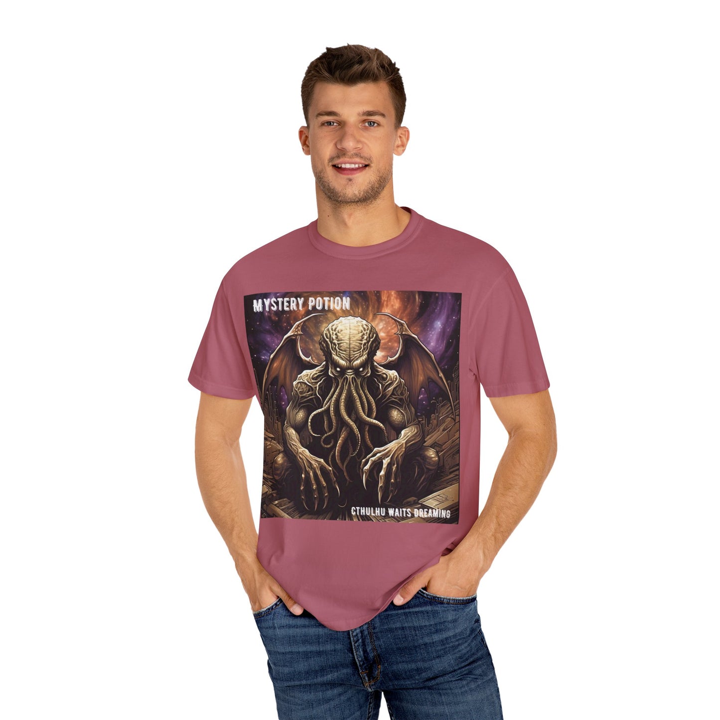 Mystery Potion Unisex T-Shirt, Cthulhu Inspired Tee, Gothic Apparel, Witchy Clothing, Halloween Outfit, Fantasy Fan Gift