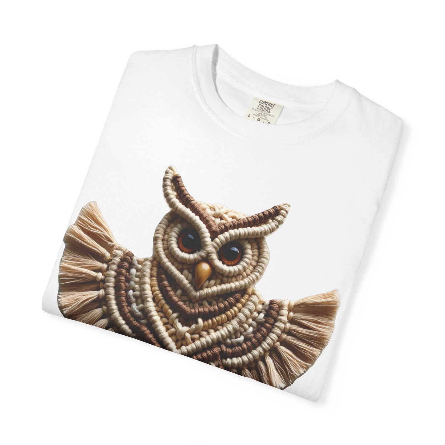 Artistic Macrame Owl T-Shirt, Unisex Graphic Tee, Nature Lover Gift, Bohemian Style Shirt, Wildlife Art Apparel, Unique Owl Design