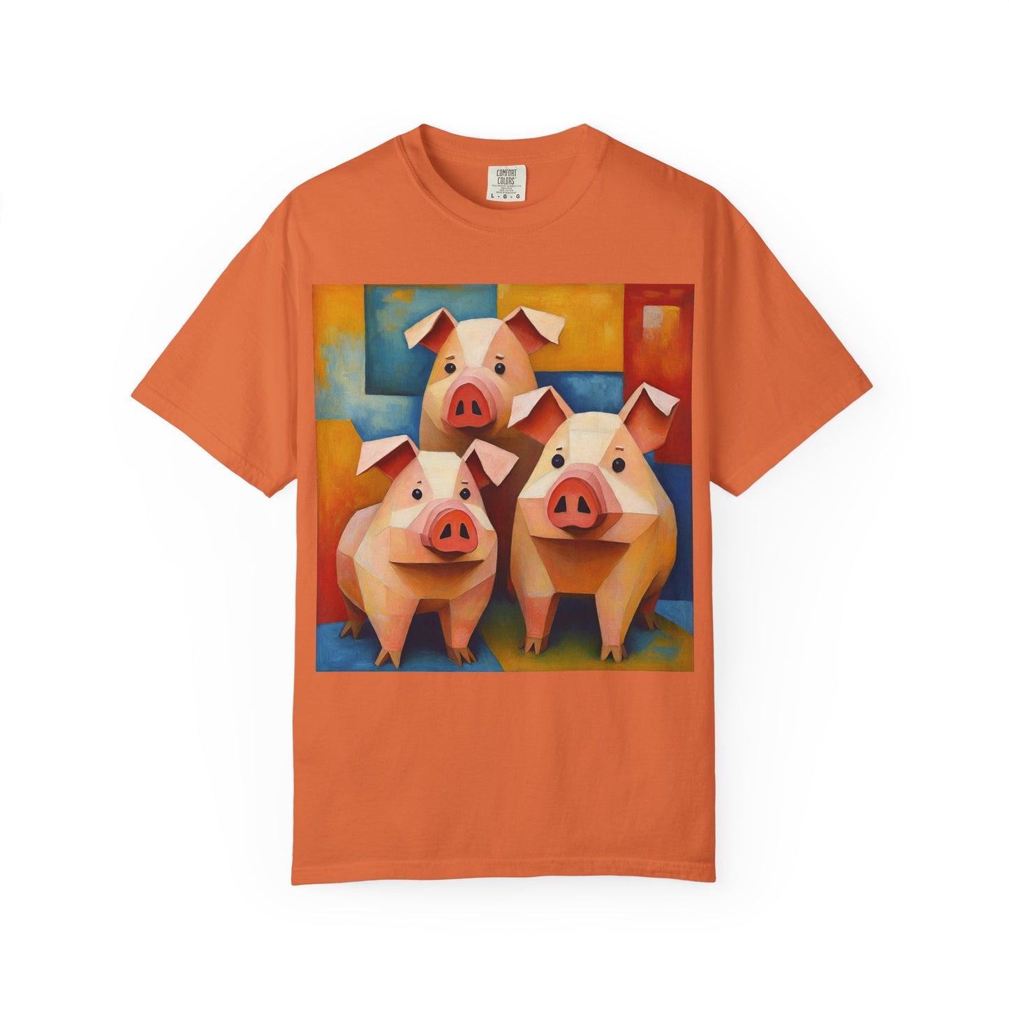 Pig Art T-Shirt, Funny Farm Tee, Animal Lover Gift, Unisex Graphic Tee, Cute Farmhouse Style, Casual Everyday Wear