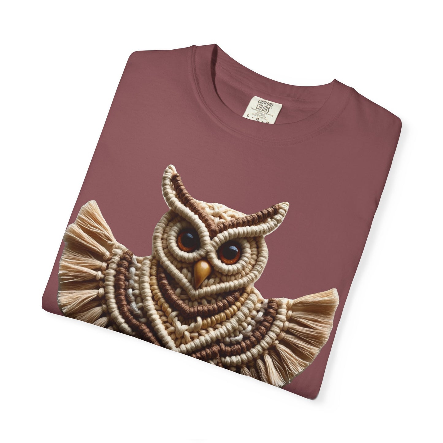 Artistic Macrame Owl T-Shirt, Unisex Graphic Tee, Nature Lover Gift, Bohemian Style Shirt, Wildlife Art Apparel, Unique Owl Design