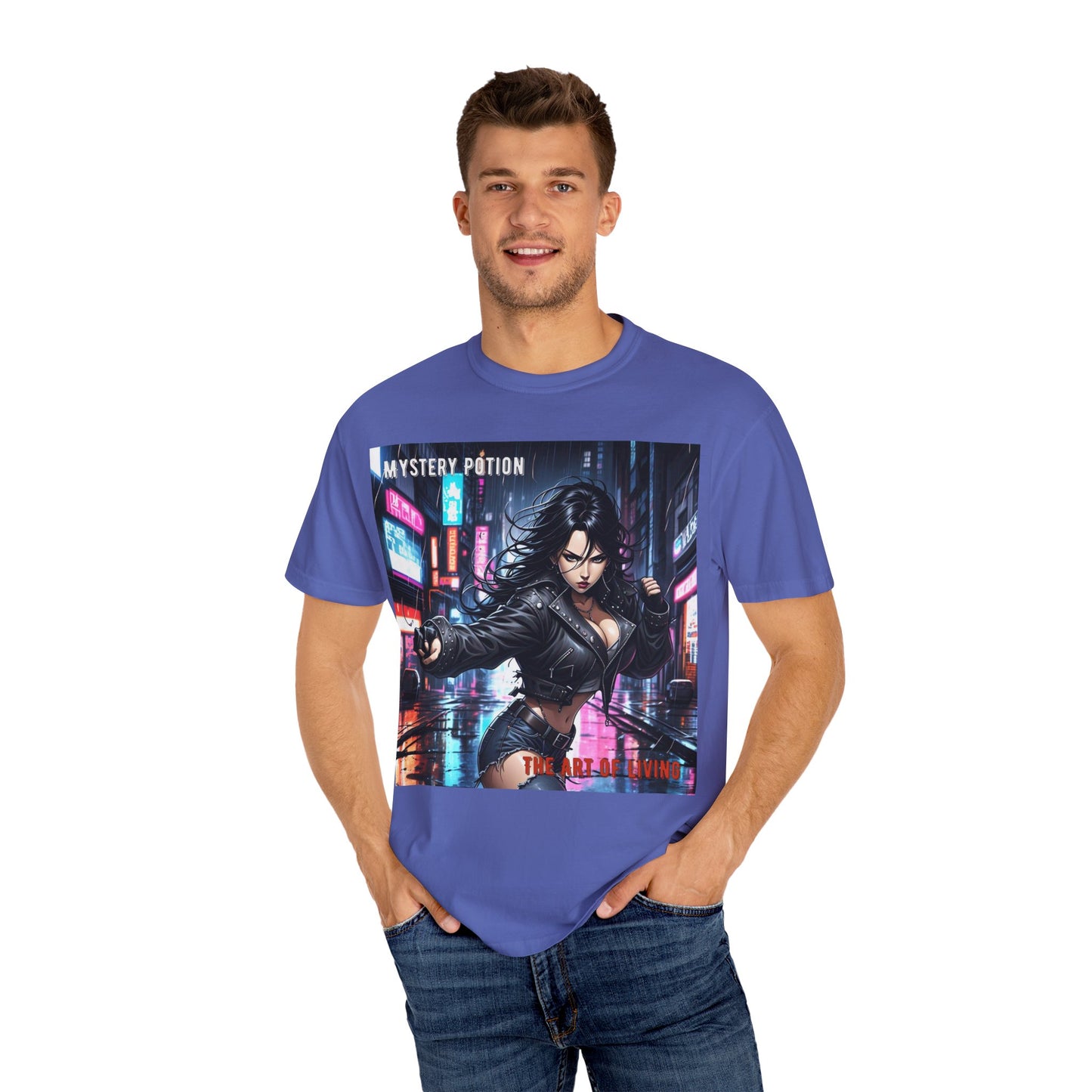 Mystery Potion Art Of Living Graphic T-Shirt, Cool Unisex Tee, Urban Style Apparel, Casual Streetwear, Gift for Gamers, Graphic Tee for Events