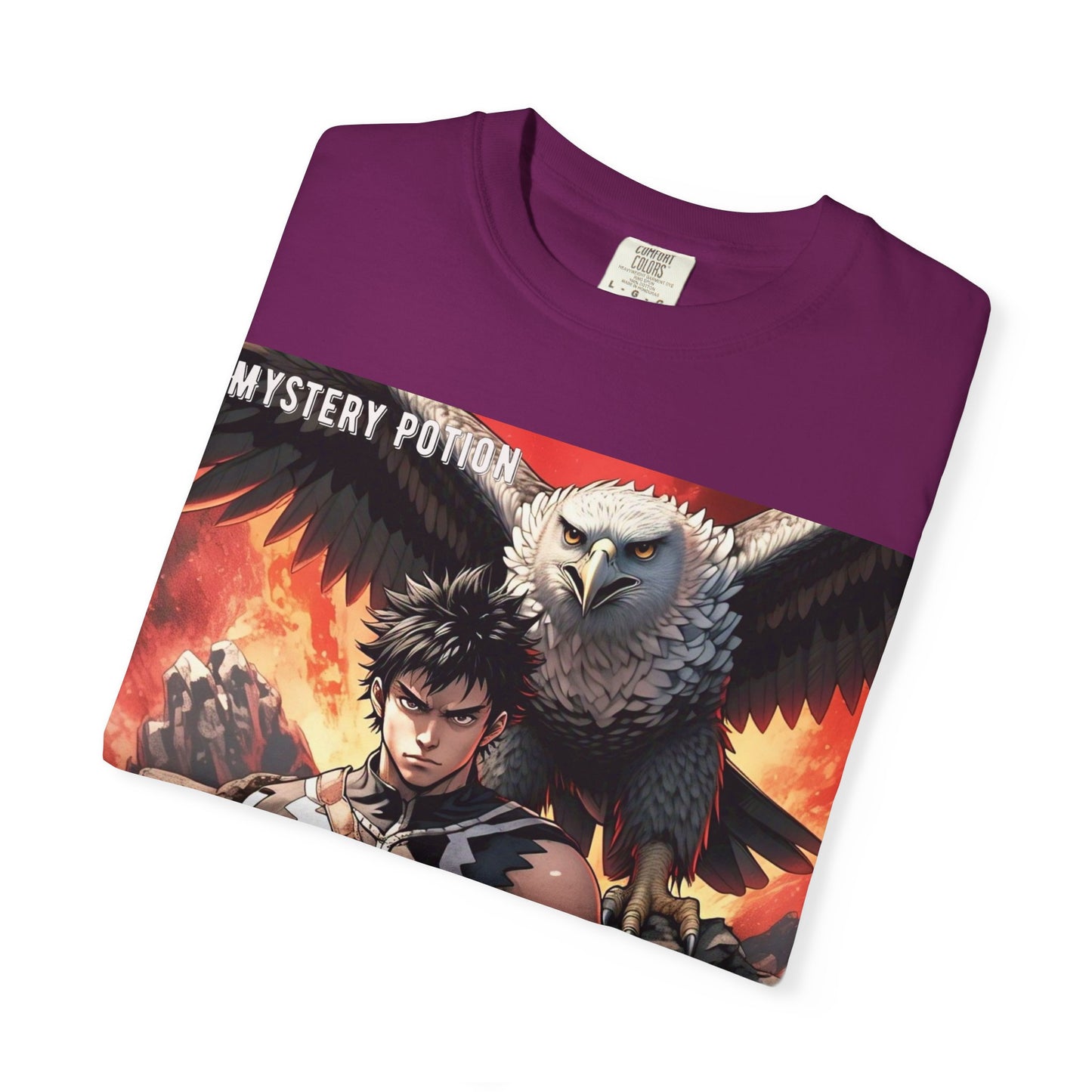 Unisex Anime Graphic T-Shirt, Mystery Potion Art Tee, Vintage Style, Casual Wear, Gift for Fans, Streetwear Apparel