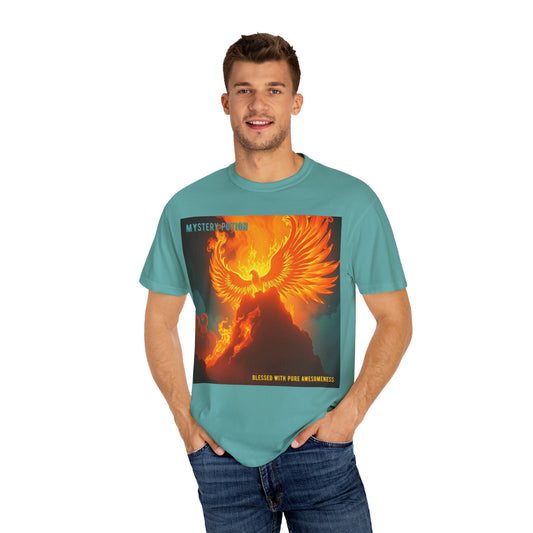 'Blessed With Pure Awesomeness' Mystery Phoenix Graphic Unisex T-shirt, Cool Casual Wear, Unique Gift for Nature Lovers, Birthday, Summer Event, Spiritual Design