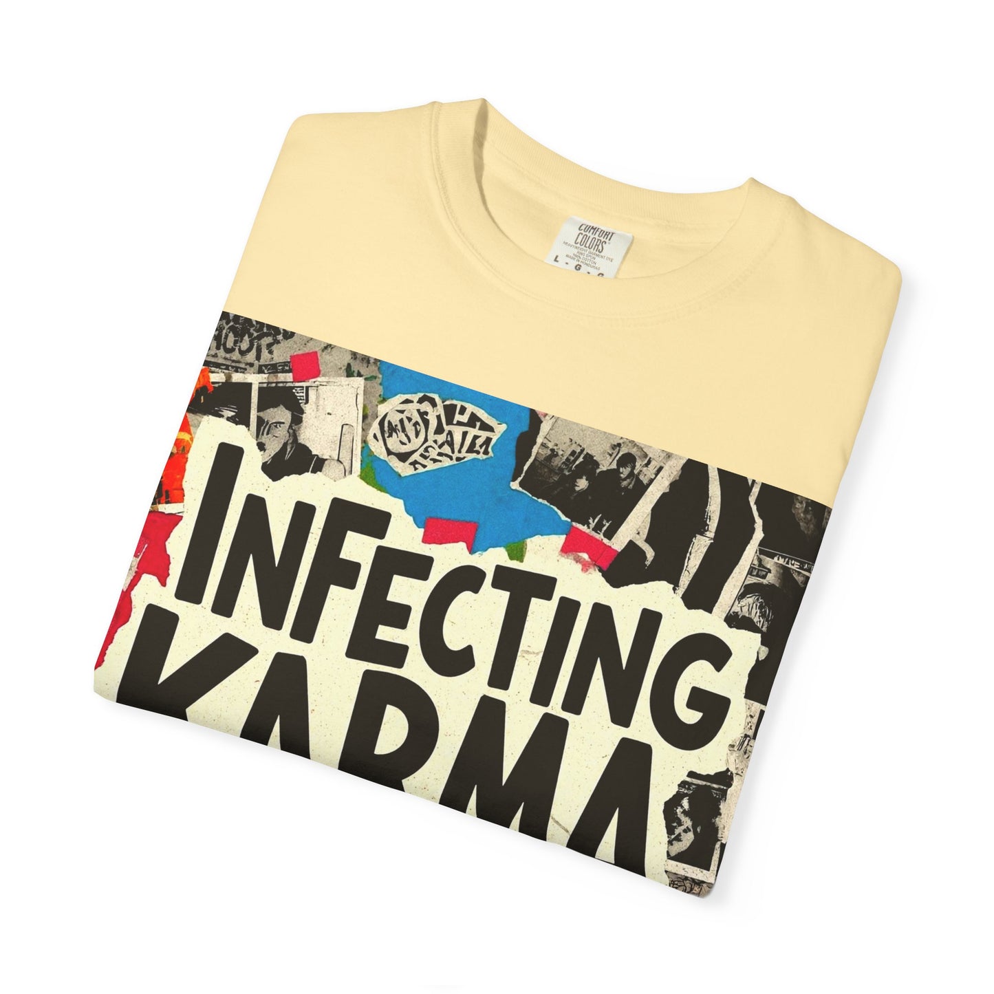 'Infecting Karma' by Mystery Potion,  Mystical Vibes T-shirt Design - Summer Casual Wear, Gift for Friends, Festival Apparel, Unique Statement Tee