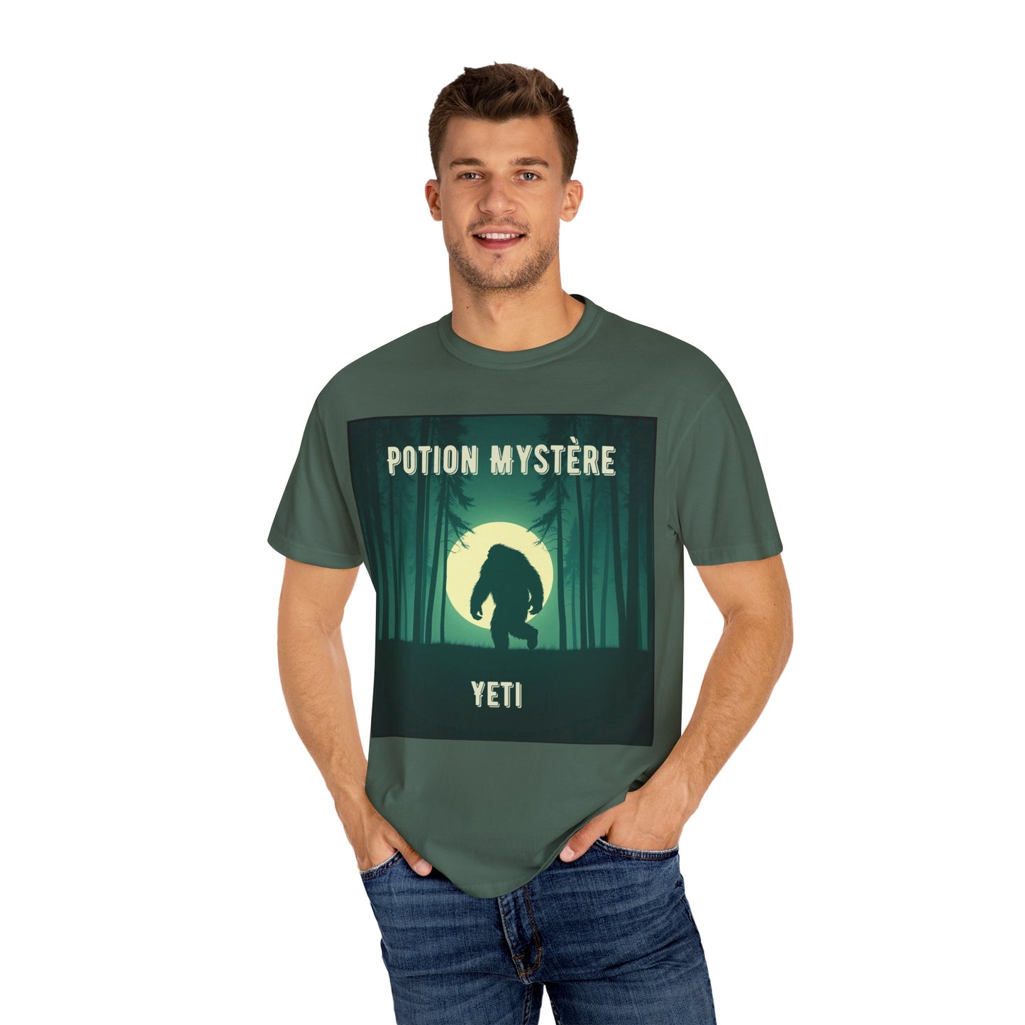 'Yeti' par Potion Mystère, Mysterious Yeti T-Shirt, Unisex Graphic Tee, Adventure Apparel, Gift for Explorers, Nature-Inspired Clothing for Sasquatch Lovers