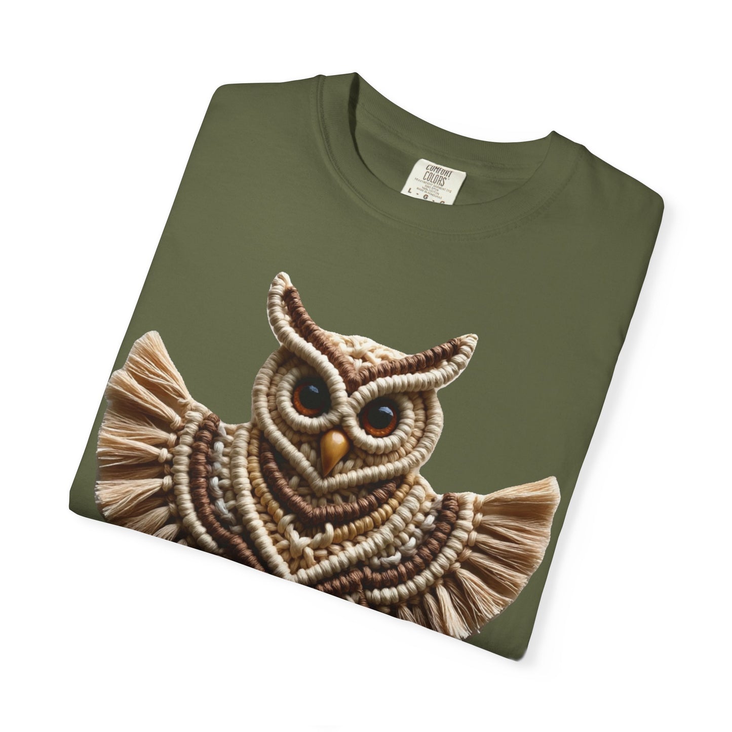 Artistic Macrame Owl T-Shirt, Unisex Graphic Tee, Nature Lover Gift, Bohemian Style Shirt, Wildlife Art Apparel, Unique Owl Design