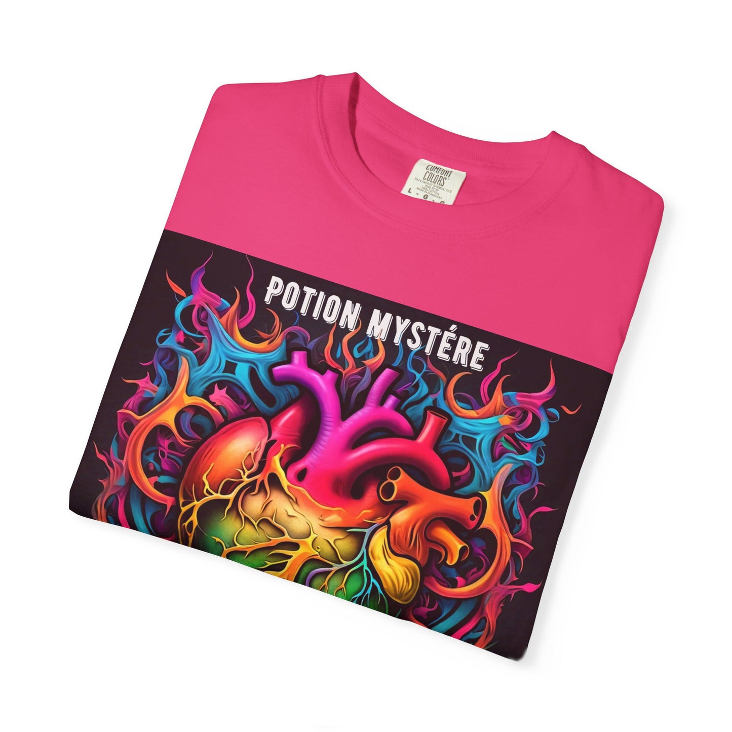 'L'Amour est La Réponse' par Potion Mystére, Mystical Heart Unisex T-Shirt, Colorful Graphic Tee, Boho Style Shirt, Gift for Him/Her, Festival Wear, Potion Mystérie Design