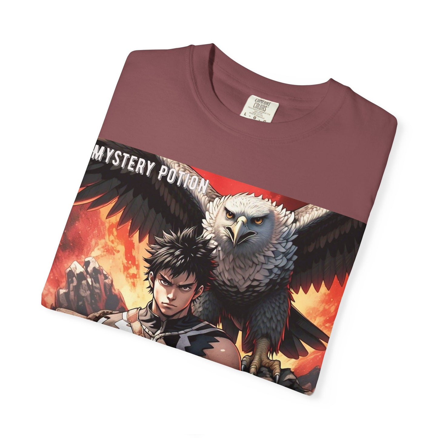 Unisex Anime Graphic T-Shirt, Mystery Potion Art Tee, Vintage Style, Casual Wear, Gift for Fans, Streetwear Apparel