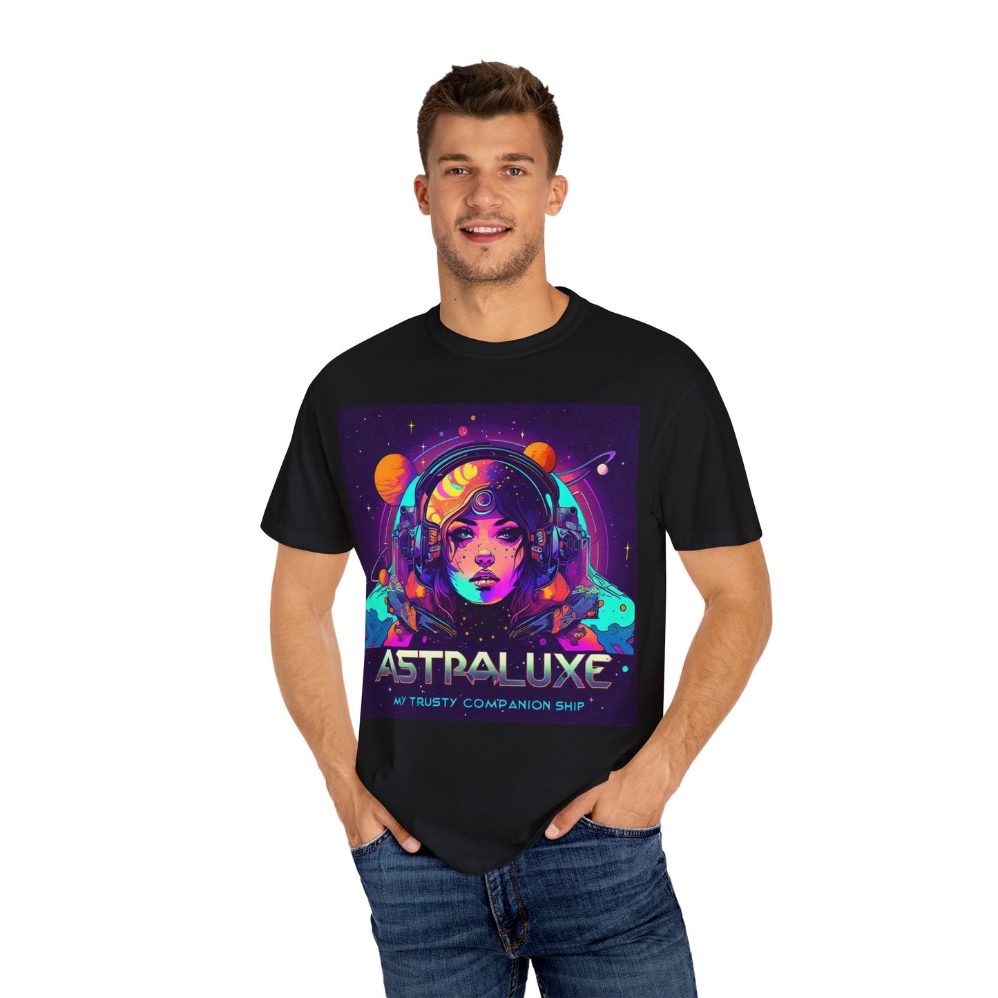 Astraluxe Unisex T-Shirt, Space Theme Tee, Gifts for Sci-Fi Lovers, Cosplay Costume, Festival Wear, Vintage Graphic Top
