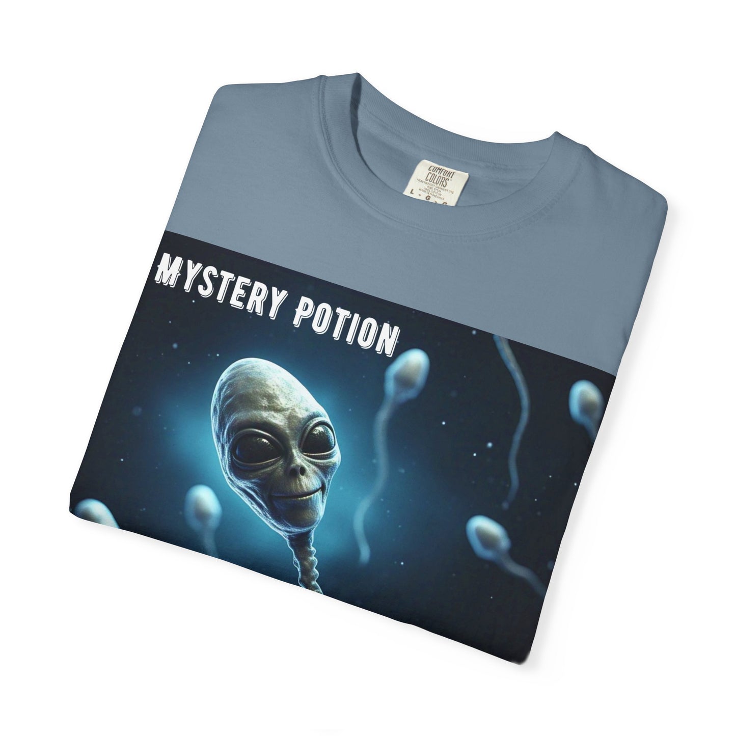 'One Good Day All Answers Will Come To Us' by Mystery Potion, Alien Sperm Tee, Unisex Graphic T-Shirt, Fun Gift for Space Lovers, Cool Casual Wear, Sci-Fi Fashion, Unique Statement Piece