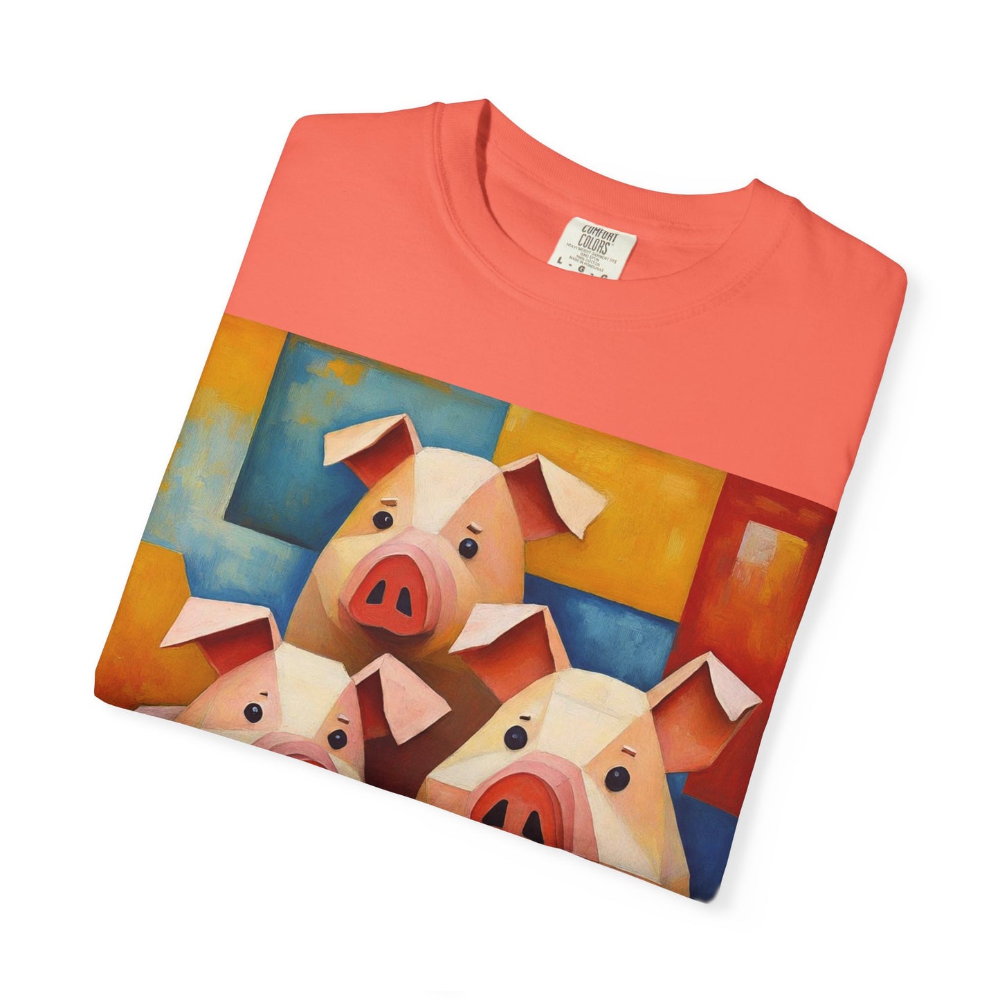 Pig Art T-Shirt, Funny Farm Tee, Animal Lover Gift, Unisex Graphic Tee, Cute Farmhouse Style, Casual Everyday Wear