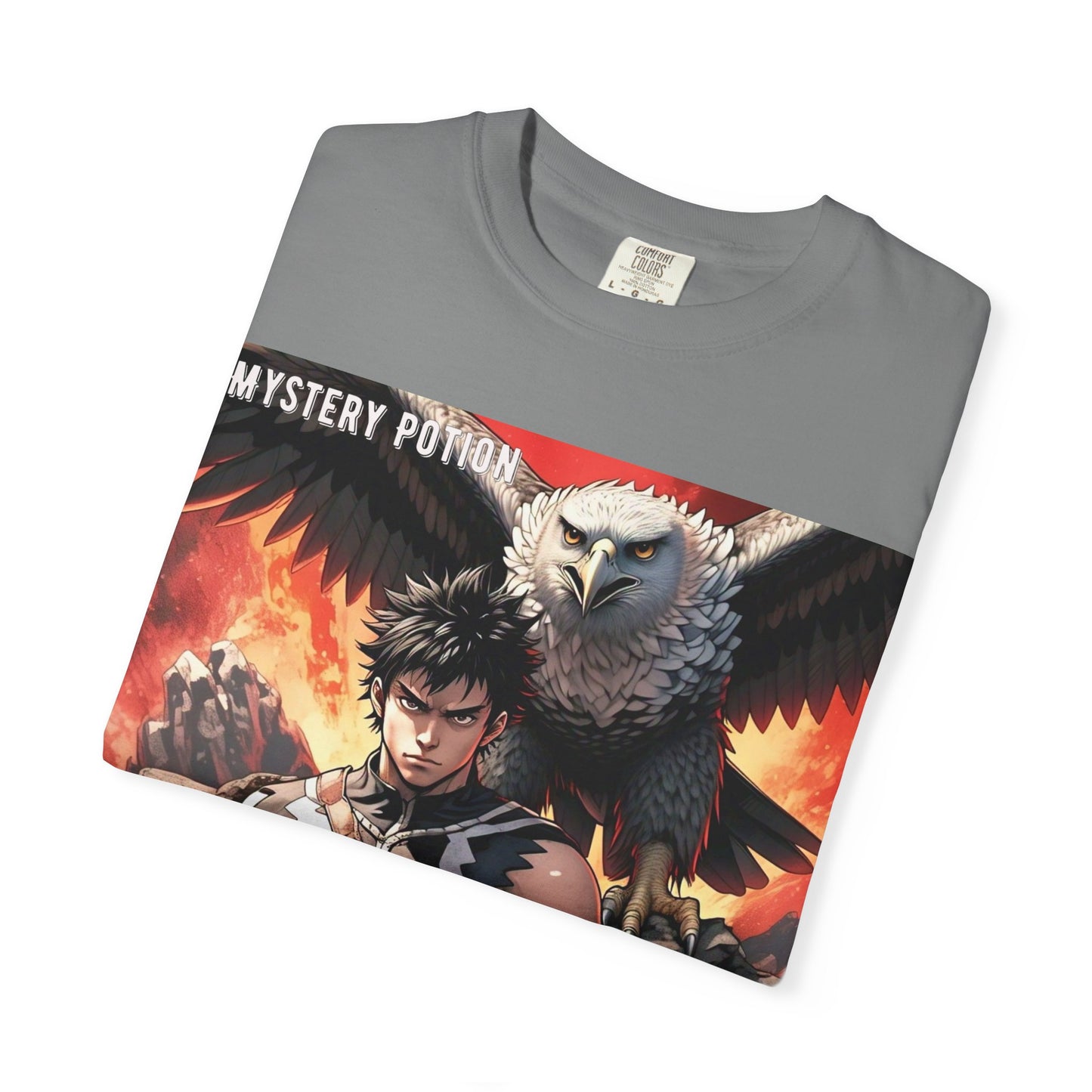 Unisex Anime Graphic T-Shirt, Mystery Potion Art Tee, Vintage Style, Casual Wear, Gift for Fans, Streetwear Apparel
