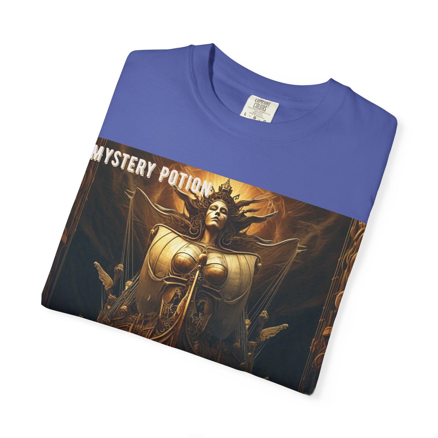 Mystery Potion Unisex Garment-Dyed T-shirt, Vintage Graphic Tee, Gift for Art Lovers, Casual Wear, Unique Clothing