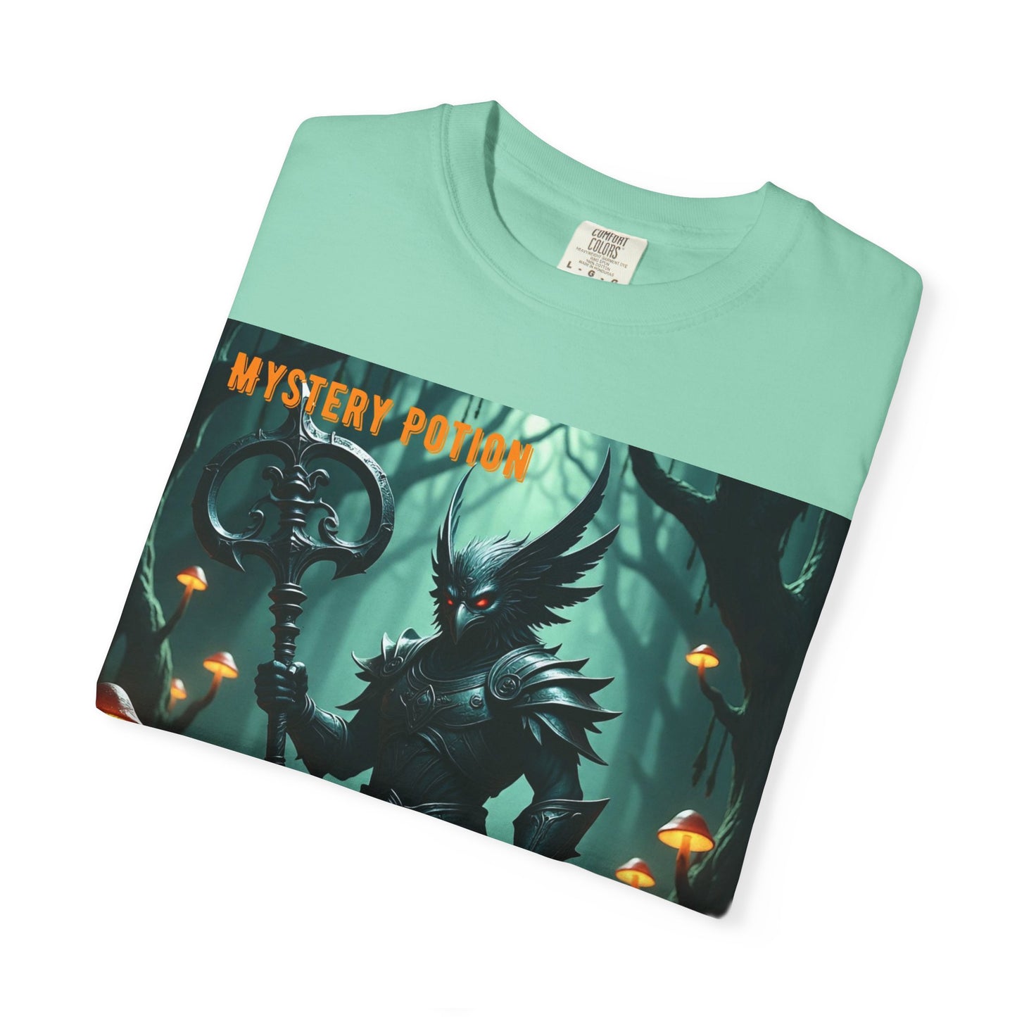 Mystical Āv-Maker Unisex Garment-Dyed T-shirt, Fantasy Apparel, Gift for Gamers, Witchy T-shirt, Mystery Potion Design, Unisex Tee
