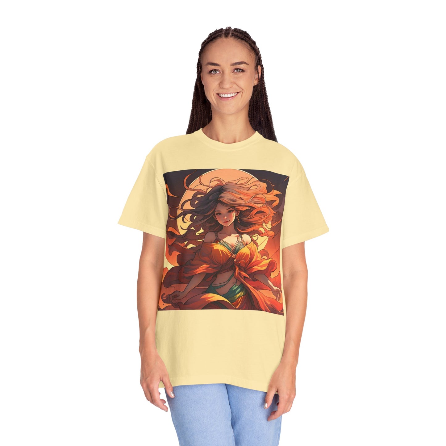 Mystical Autumn Goddess T-shirt, Enchanted Graphic Tee, Boho Style Apparel, Art Inspired Top, Unique Gift for Her, Festival Fashion