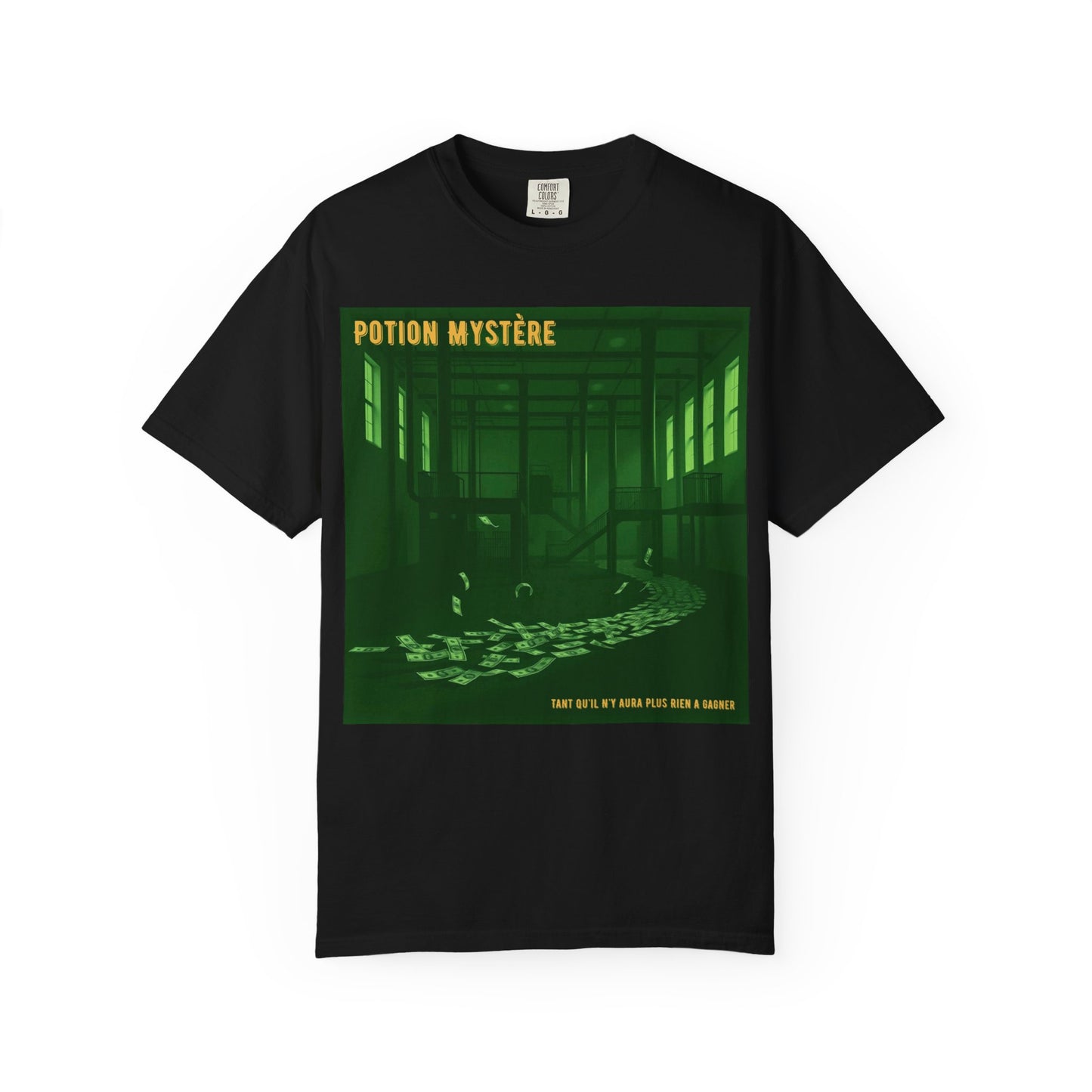 'Tant Qu'il N'Y Aura Plus Rien À Gagner' par Potion Mystère, Money Trail Unisex T-Shirt, Vintage Graphic Tee, Gift for Industrial Music Lovers, Casual Wear, Unique Graphic Shirt