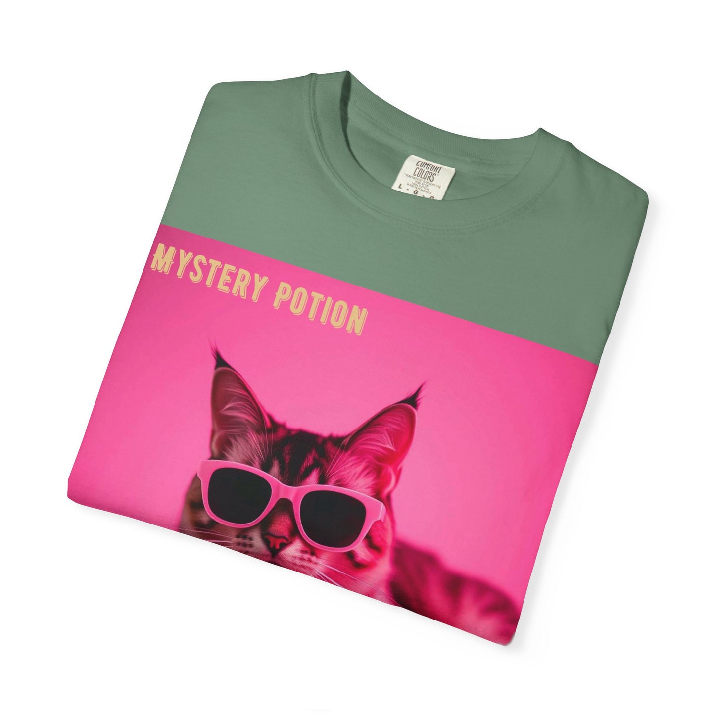 'Girl With An Attitude' by Mystery Potion, Cool Cat T-shirt, Fun Cat Tee, Gift for Cat Lovers, Casual Wear, Unique Fashion Statement, Attitude T-shirt