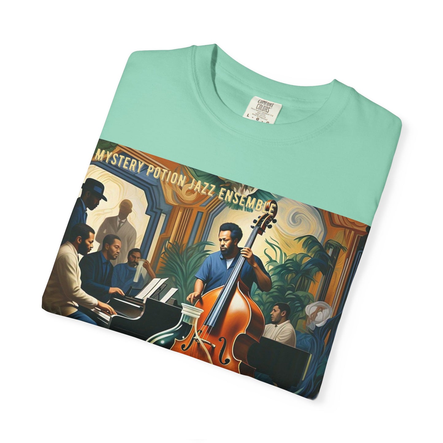 Mystery Potion Jazz Ensemble T-shirt | Unisex Music Lover Tee, Gift for Jazz Fans, Vintage Style Shirt, Casual Wear, Unique Music Apparel