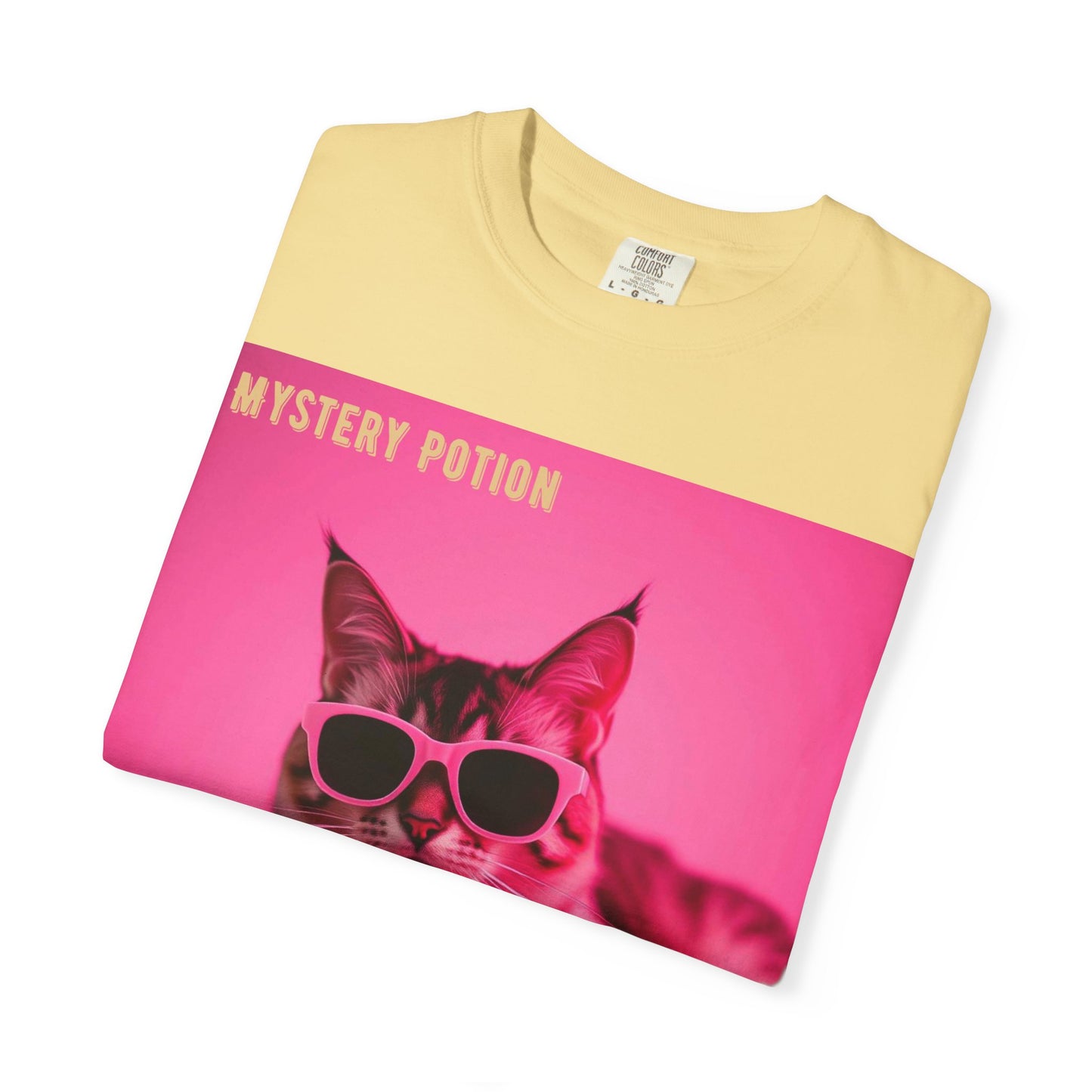 'Girl With An Attitude' by Mystery Potion, Cool Cat T-shirt, Fun Cat Tee, Gift for Cat Lovers, Casual Wear, Unique Fashion Statement, Attitude T-shirt