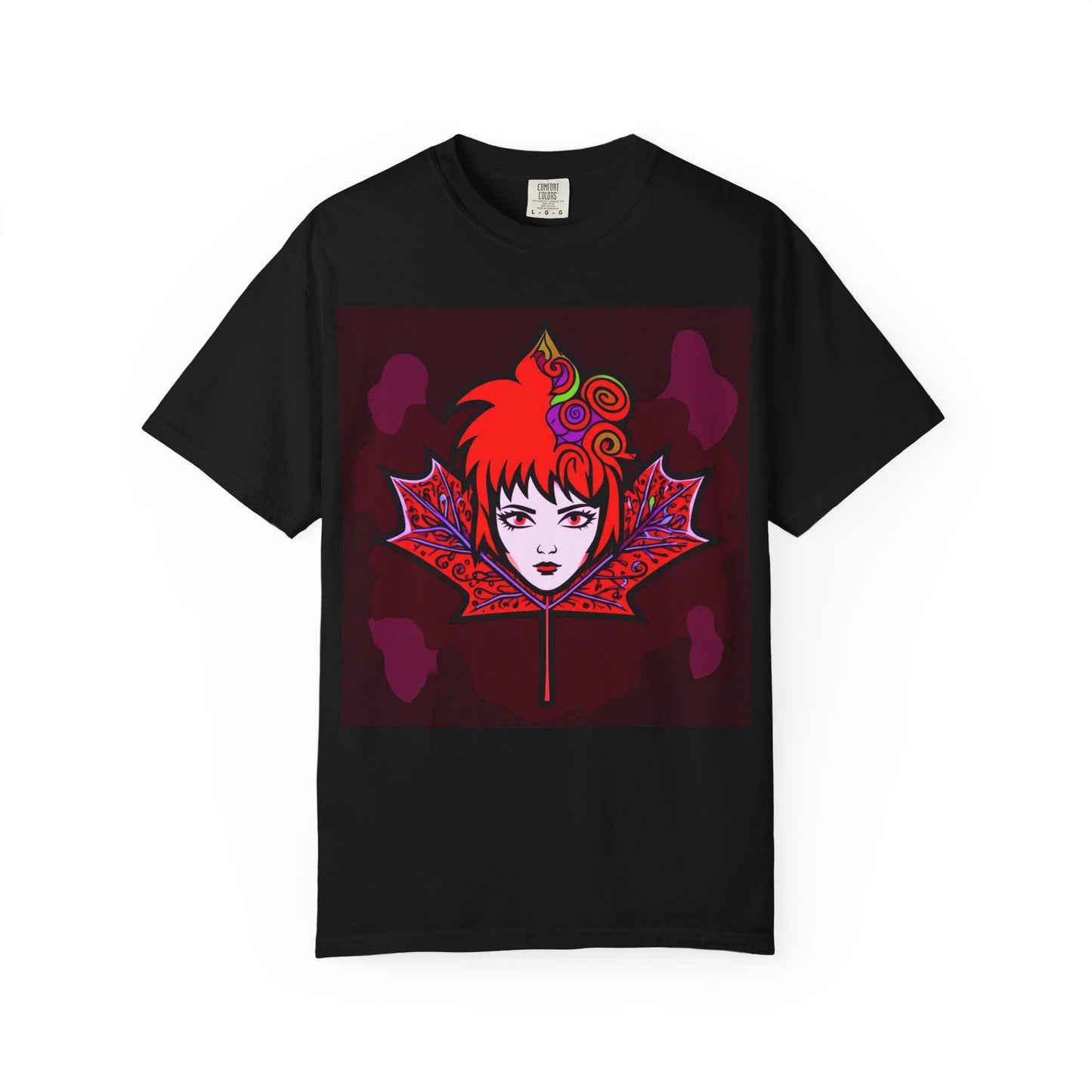 Emily The Maple Leaf Vibrant Art T-Shirt, Bohemian Graphic Tee, Unique Artwear, Gift for Art Lovers, Festival Clothing, Unisex Fashion, Canadian Patriots