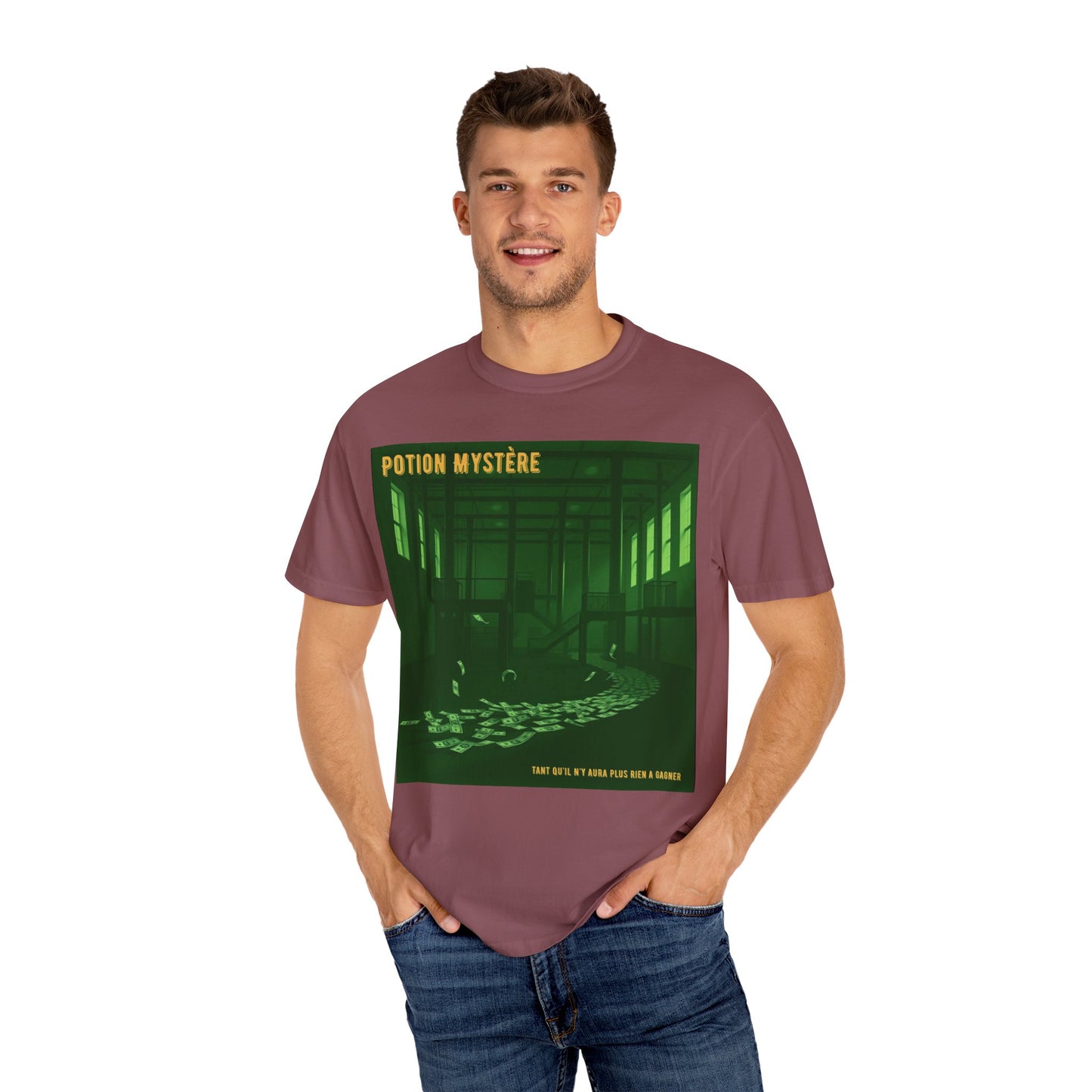 'Tant Qu'il N'Y Aura Plus Rien À Gagner' par Potion Mystère, Money Trail Unisex T-Shirt, Vintage Graphic Tee, Gift for Industrial Music Lovers, Casual Wear, Unique Graphic Shirt