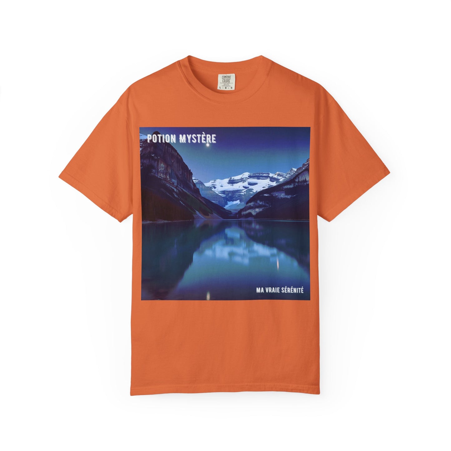 Mystical Lake Louise T-Shirt, Unisex Garment-Dyed Tee, Nature Lover Gift, Serenity in Adventure Apparel, Travel Fashion, Cool Summer Shirt