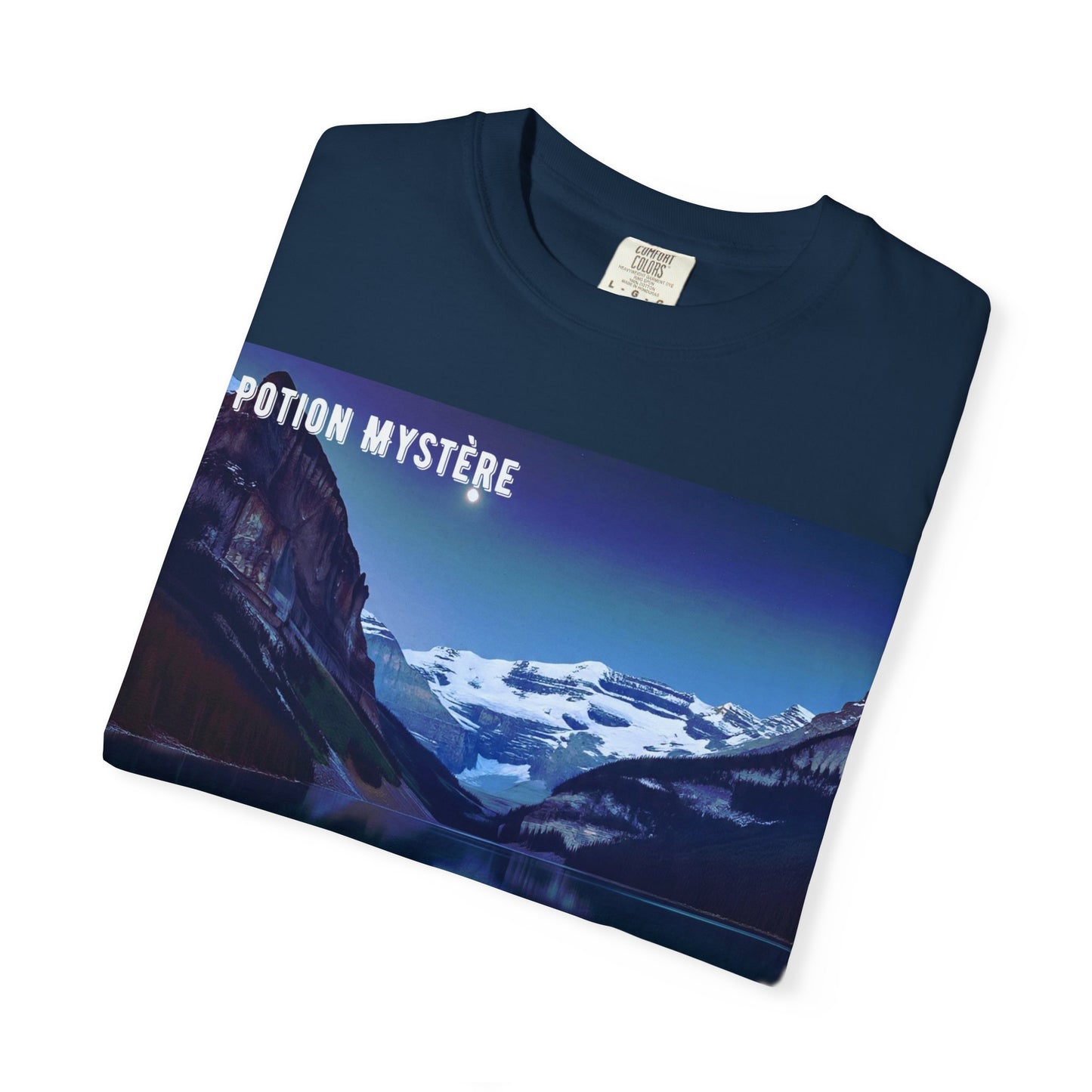 Mystical Lake Louise T-Shirt, Unisex Garment-Dyed Tee, Nature Lover Gift, Serenity in Adventure Apparel, Travel Fashion, Cool Summer Shirt