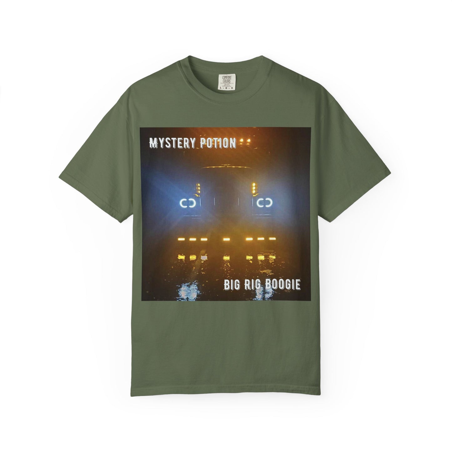 'Big Rig Boogie' by Mystery Potion Unisex Garment-Dyed T-Shirt | Unique Graphic Tee, Music Festival Shirt, Casual Wear, Gift for Friends, Unisex Style