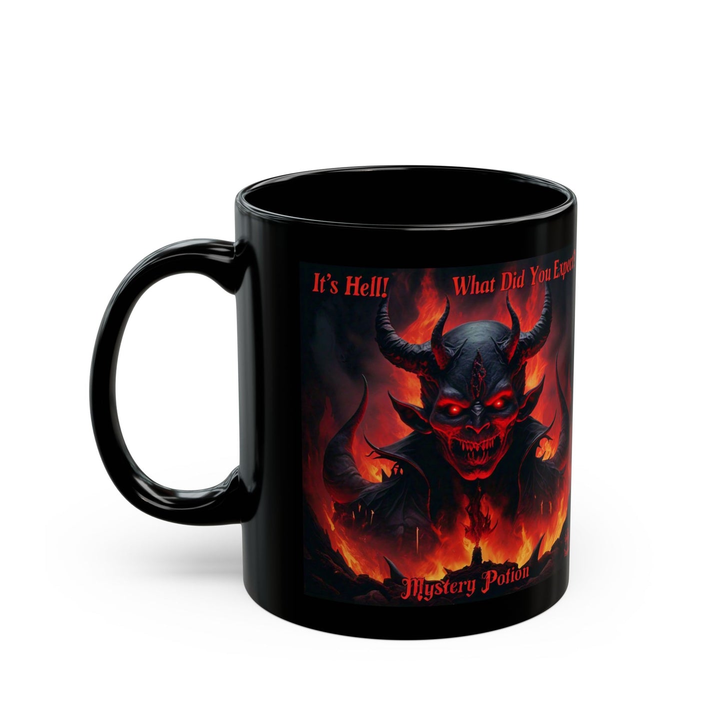 Demonic Fantasy Mug, Spooky Coffee Cup, Halloween Gift, Devilish Drinkware, Unique Kitchen Decor, Mystery Potion Mug