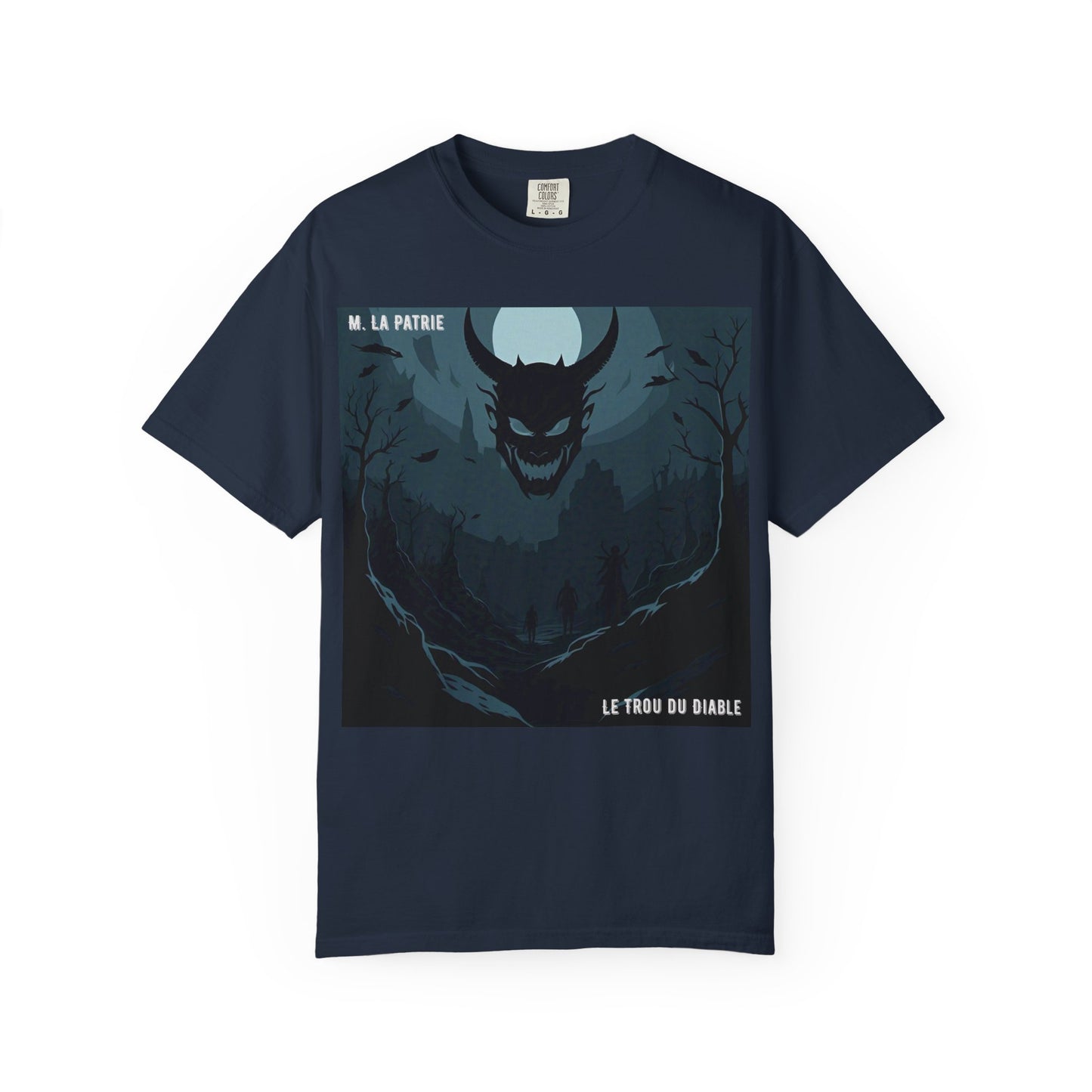 Mysterious Graphic Tee, Unisex Garment-Dyed T-Shirt, Dark Fantasy Shirt, Gift for Adventurers, Halloween Apparel, Unique Artwear