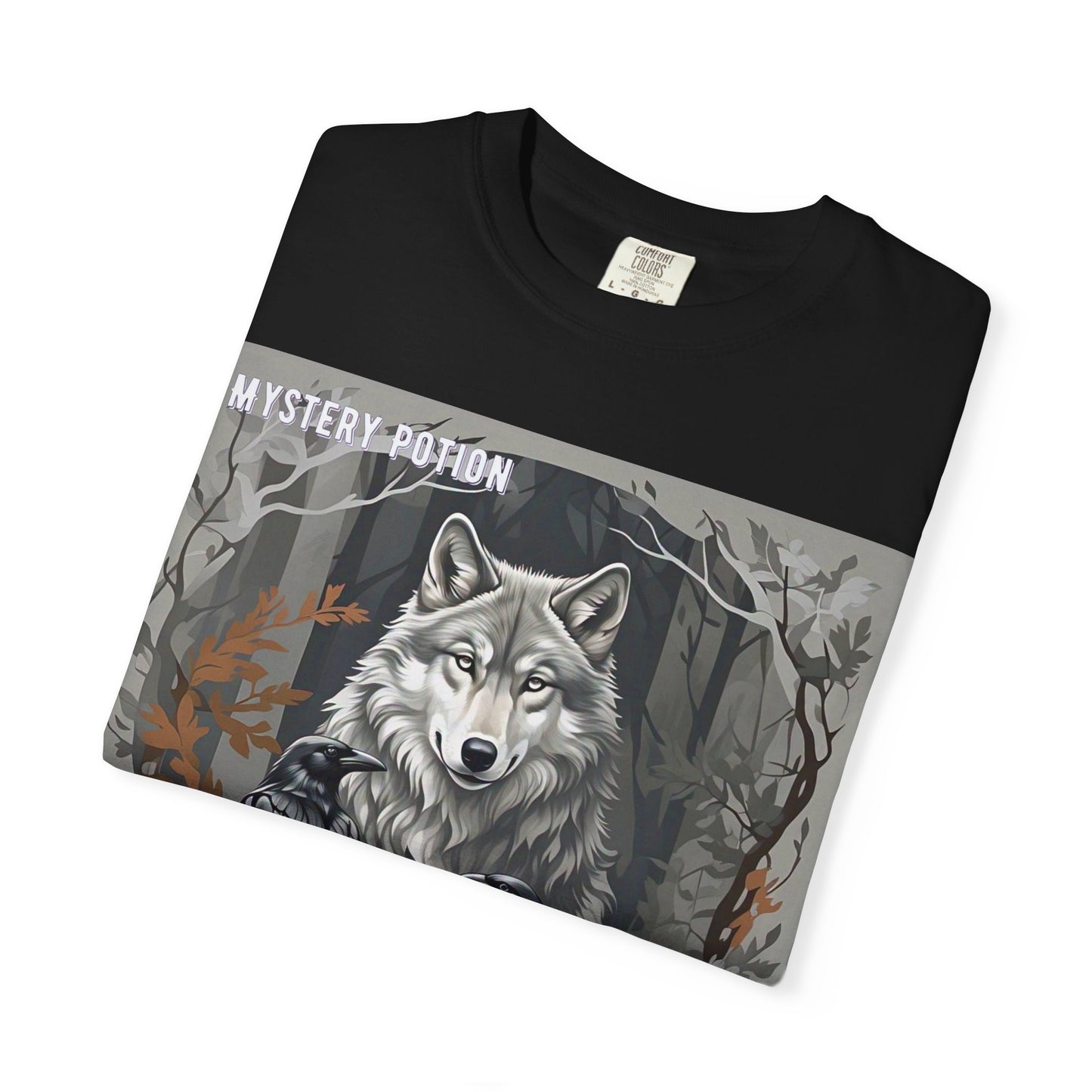 'The Wolf Will Come To Eat It All In The End' by Mystery Potion, Unisex T-Shirt, Edgy Graphic Tee, Animal Lover Gift, Fantasy Shirt, Halloween Apparel, Unique Graphic Shirt