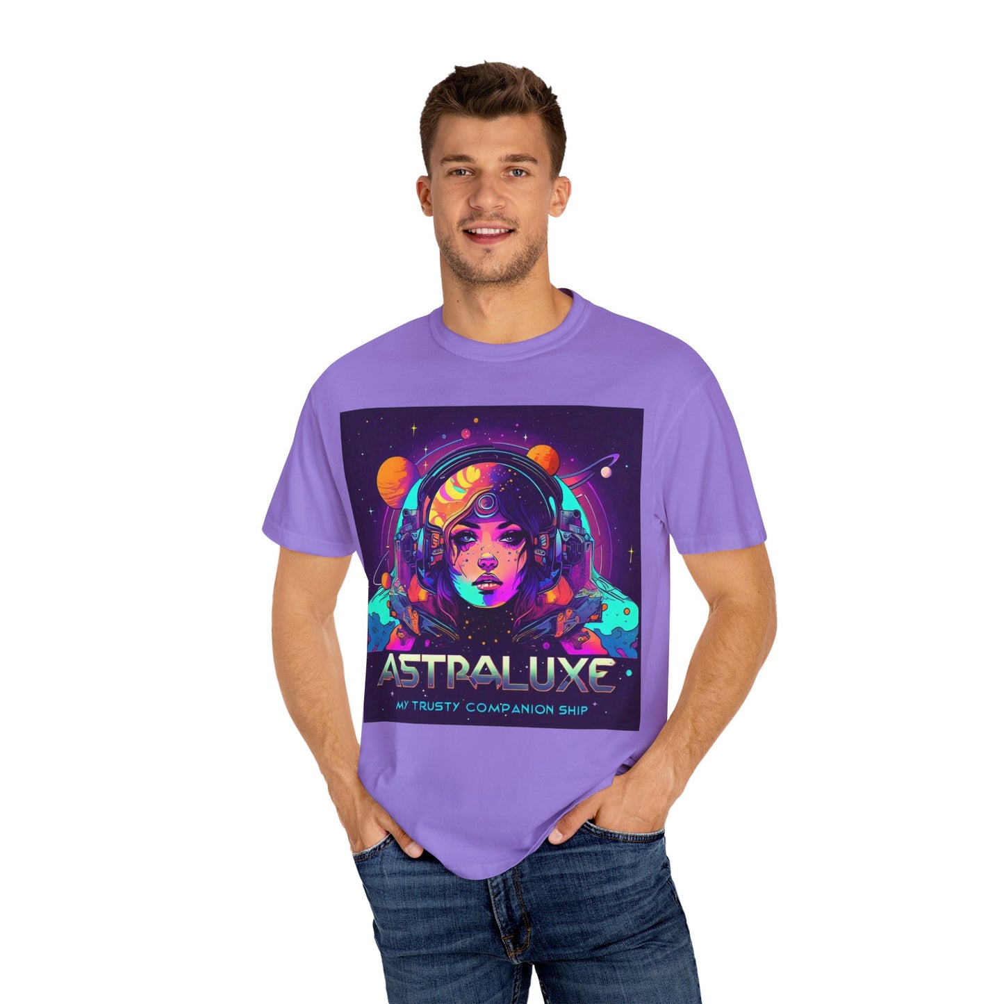 Astraluxe Unisex T-Shirt, Space Theme Tee, Gifts for Sci-Fi Lovers, Cosplay Costume, Festival Wear, Vintage Graphic Top