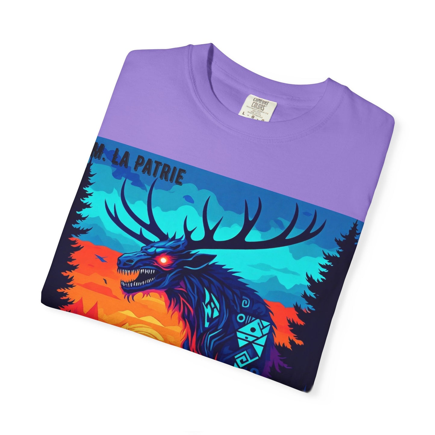 'Wendigo' par M. La Patrie, Vibrant First Nations Style Graphic T-Shirt, Unique Art Tee for Nature Lovers, Gift for Halloween, Cozy Casual Wear, Unisex Shirt