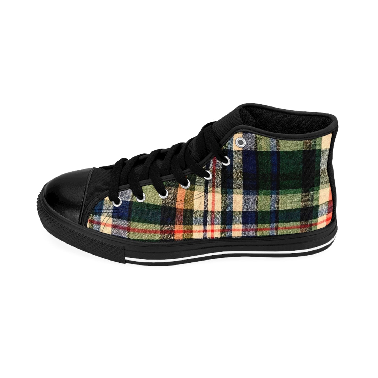 Plaid High Top Sneakers for Casual Style, Freedom Of Scotland, Men's Fashion Footwear, Trendy Sneakers, Plaid Sneakers for Everyday Wear, Gift for Him