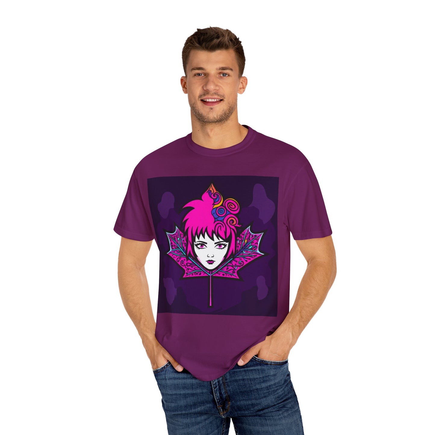 Emily The Maple Leaf Vibrant Graphic Tee: Retro Pop Art T-Shirt, Unique Gift, Casual Wear, Festival Fashion, Fun Style, Unisex Apparel