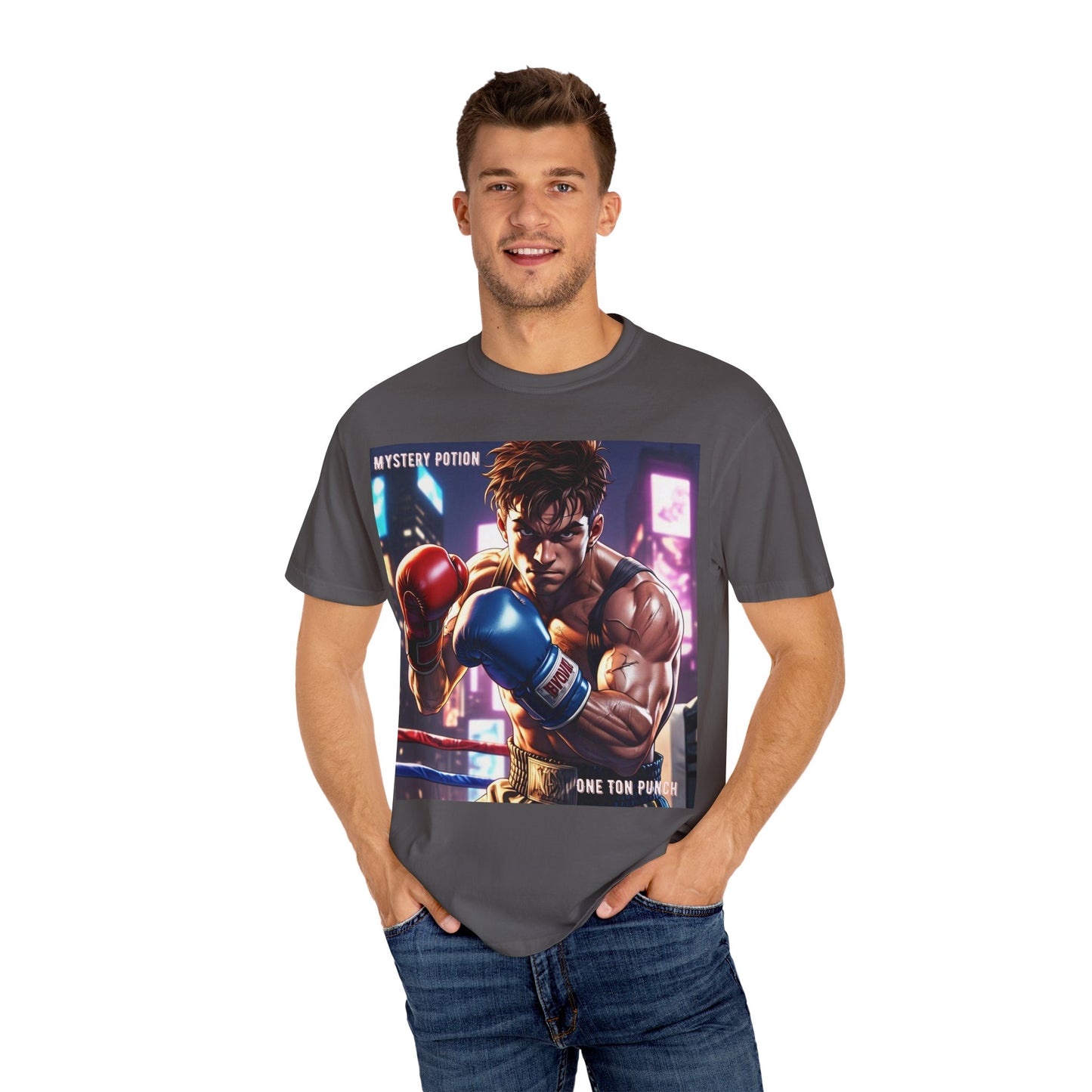 'One Ton Punch' by Mystery Potion, Boxer T-Shirt, Unisex Graphic Tee, Gift for Gamers, Vintage Style Shirt, Cool Casual Wear, Streetwear Fashion