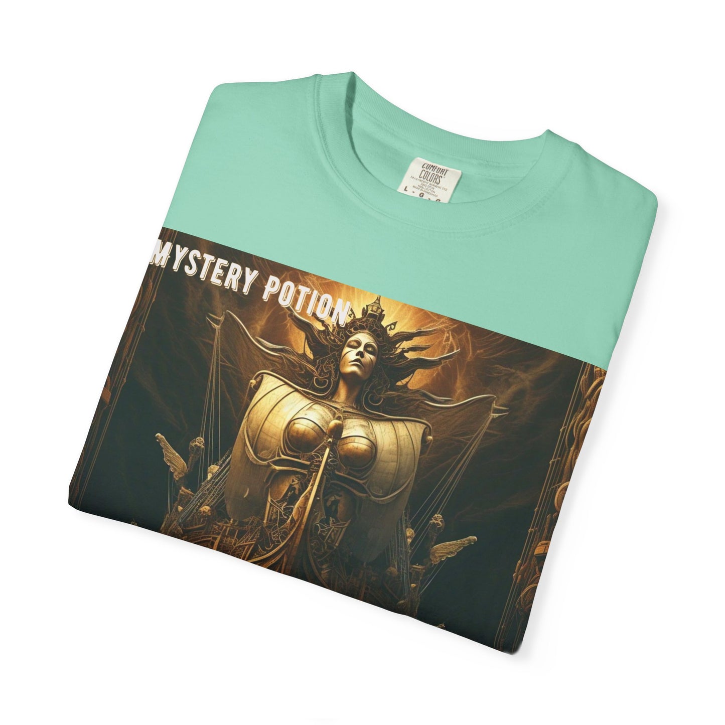 Mystery Potion Unisex Garment-Dyed T-shirt, Vintage Graphic Tee, Gift for Art Lovers, Casual Wear, Unique Clothing
