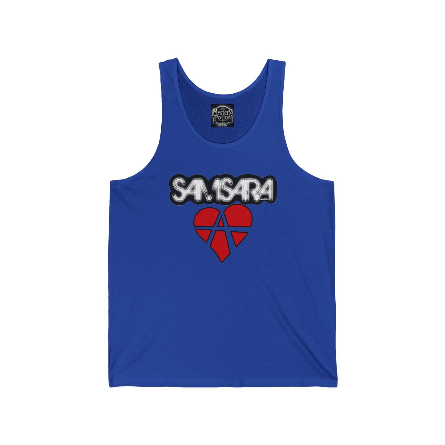 Samsara Rocks Love Anarchy Unisex Jersey Tank - Perfect for Concerts, Festivals, Music Lovers, Summer Wear, Casual Outings