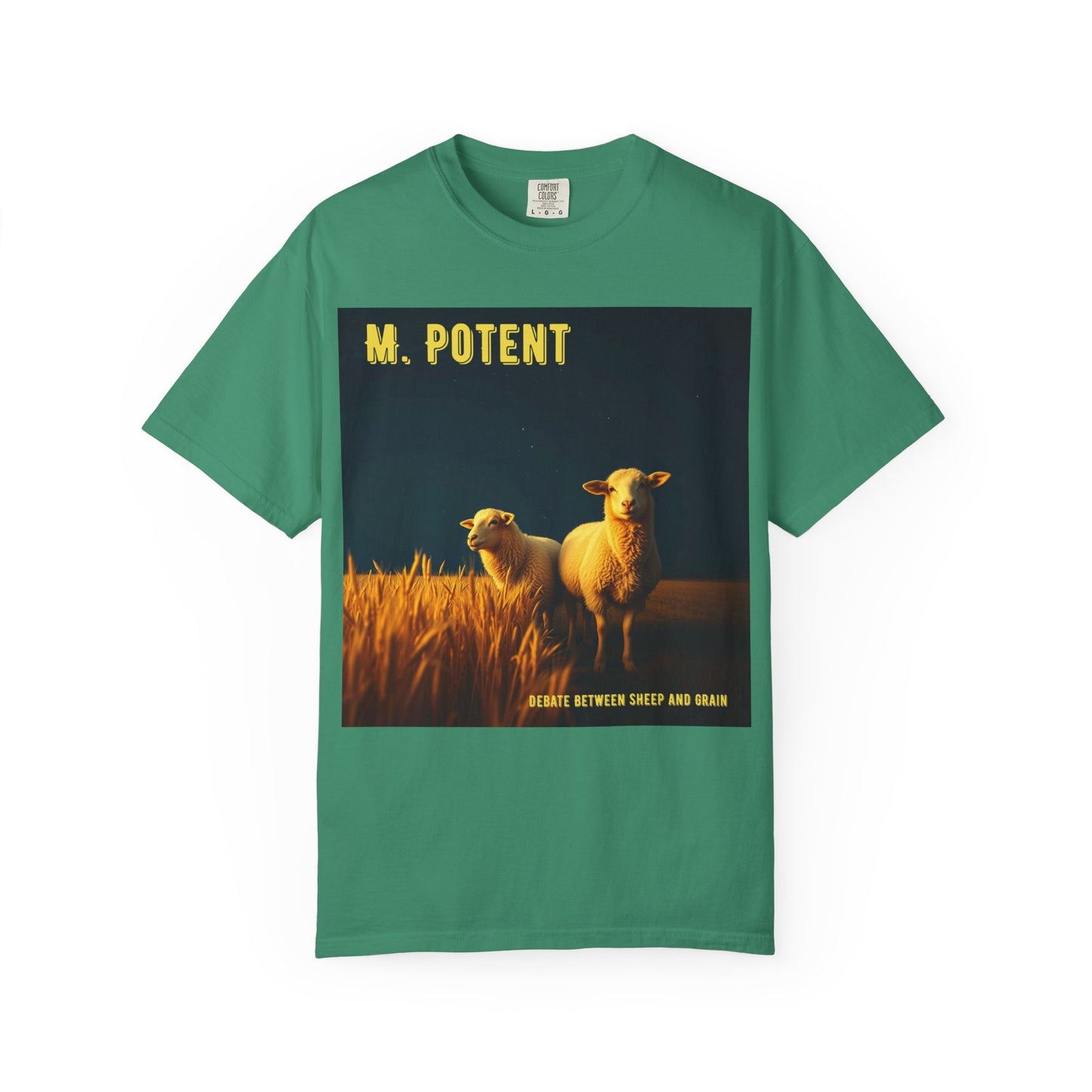 Debate Between Sheep and Grain by M. Potent, Sheep Graphic T-Shirt, Unisex Fashion Top, Farm Life Tee, Gift for Animal Lovers, Casual Everyday Wear