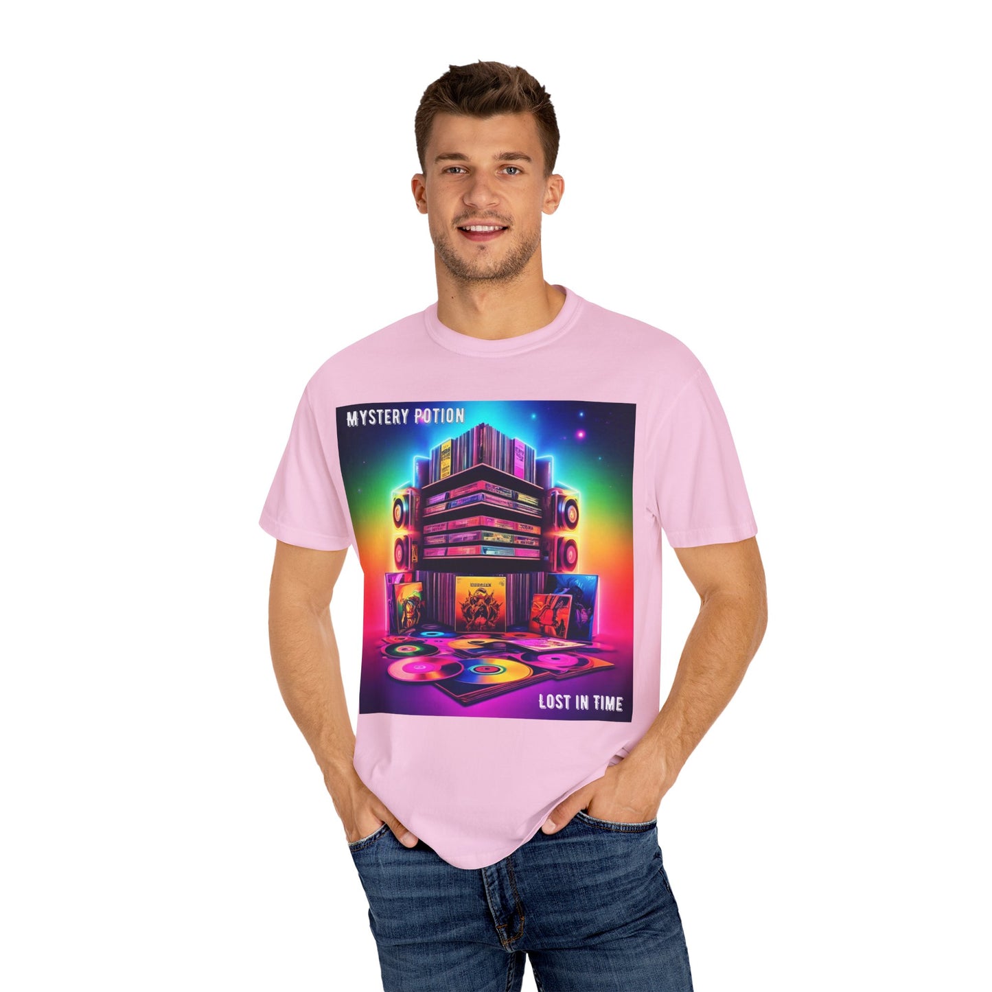 Lost In Time Vintage Vibe T-Shirt - Mystery Potion Graphic Tee, Unisex Casual Wear, Retro Music Lovers, Festival Apparel, Gift Idea