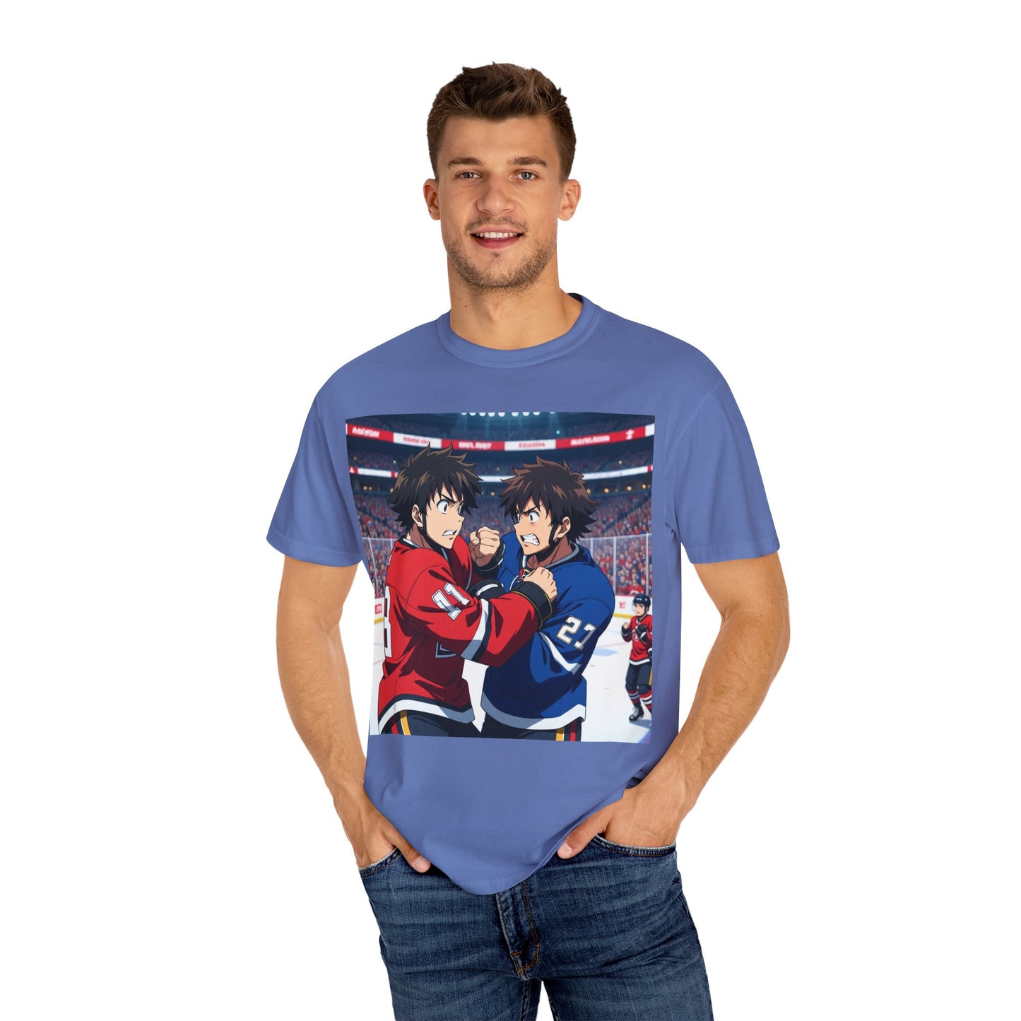 Hockey Fight T-Shirt | Unisex Vintage Graphic Tee | Perfect for Gamers | Gift for Fans | Casual Wear | Anime Rivalry Streetwear