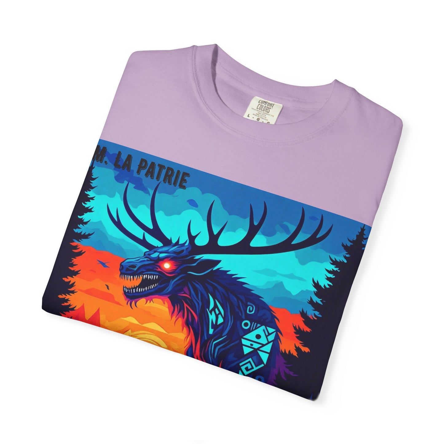 'Wendigo' par M. La Patrie, Vibrant First Nations Style Graphic T-Shirt, Unique Art Tee for Nature Lovers, Gift for Halloween, Cozy Casual Wear, Unisex Shirt