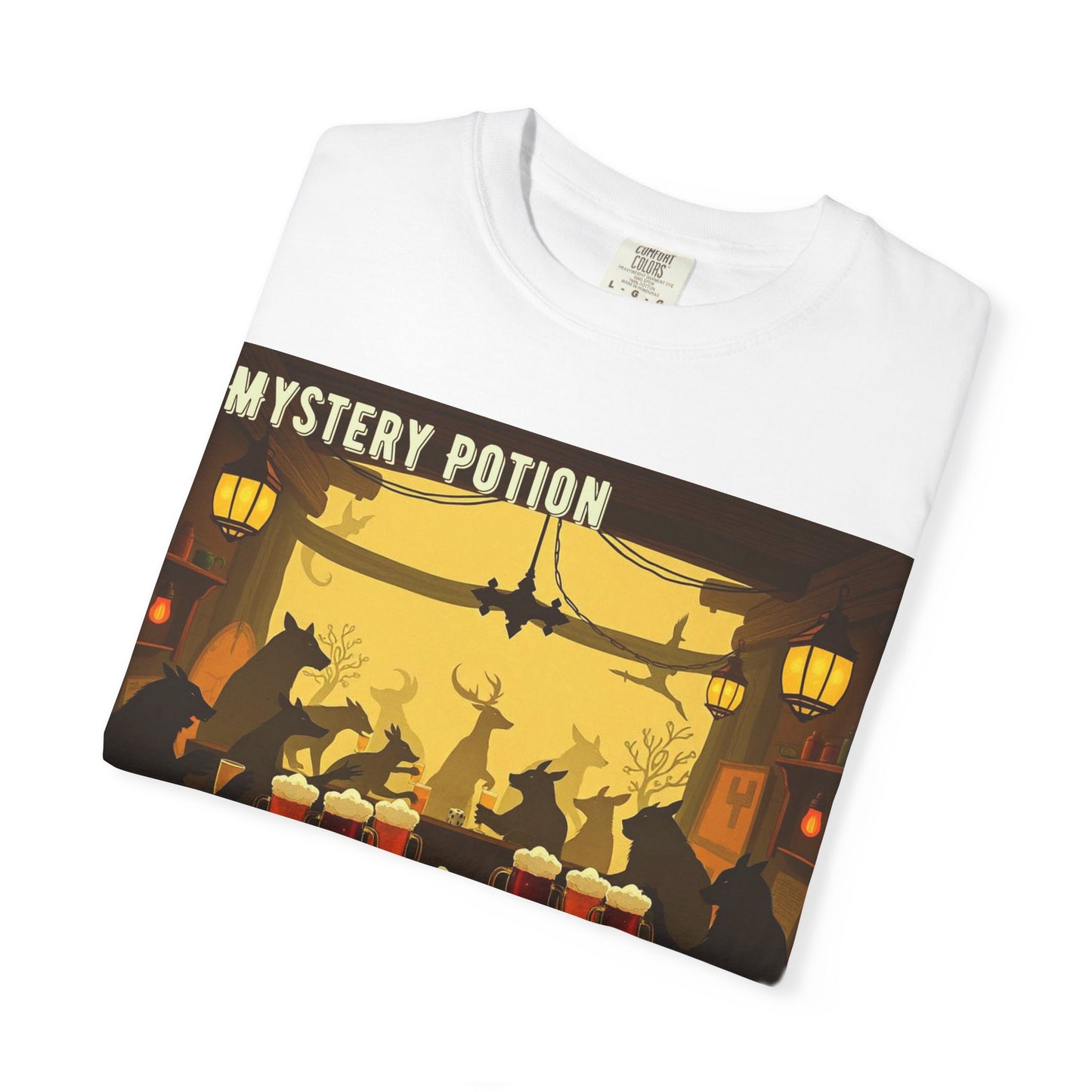 'When We Are In The Tavern' by Mystery Potion, Party T-Shirt, Unisex Garment-Dyed Tee for Tavern Lovers, Fun Drinking Wear, Retro Bar Apparel, Unique Gift for Celebrations