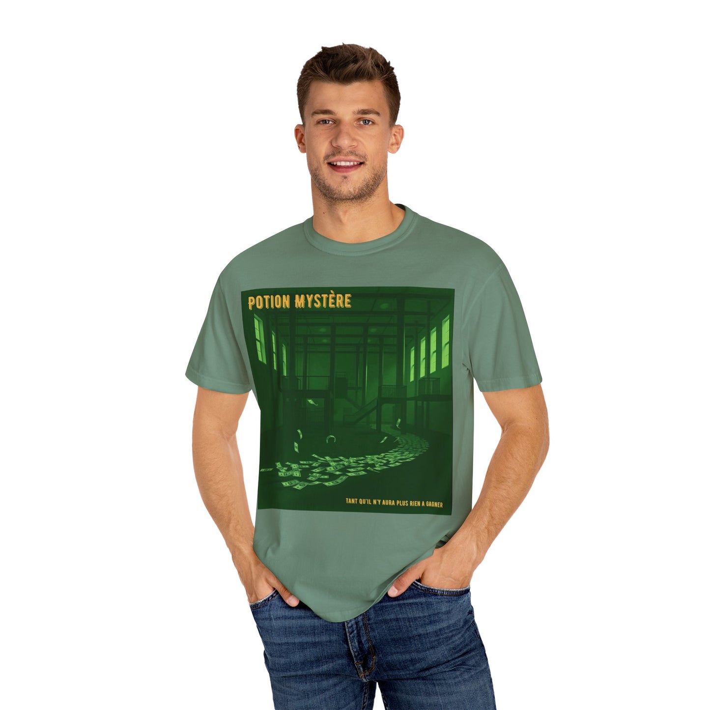'Tant Qu'il N'Y Aura Plus Rien À Gagner' par Potion Mystère, Money Trail Unisex T-Shirt, Vintage Graphic Tee, Gift for Industrial Music Lovers, Casual Wear, Unique Graphic Shirt