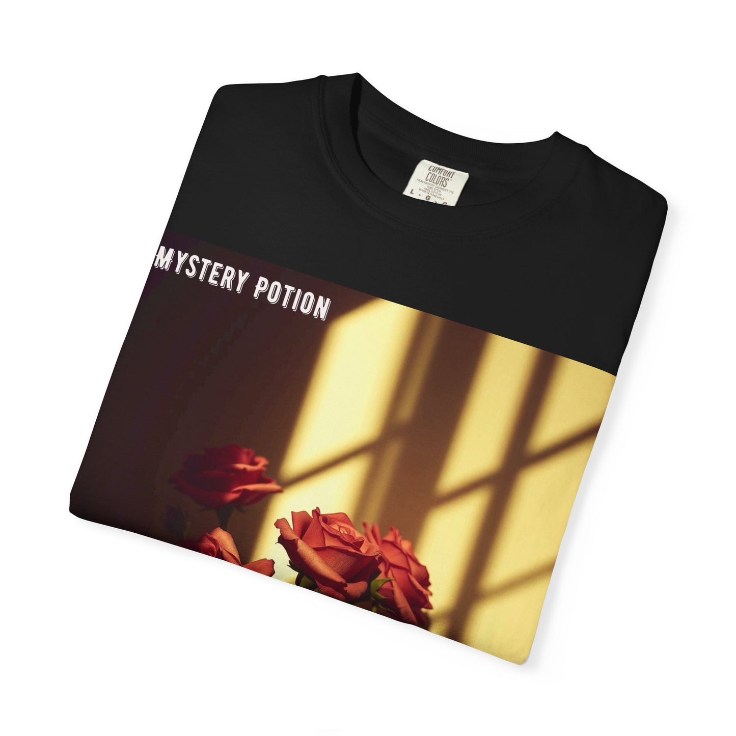 Mystery Potion Garment-Dyed Tee, Vintage Floral T-Shirt, Unisex Plant Lover Shirt, Gift for Her, Aesthetic Graphic Tee