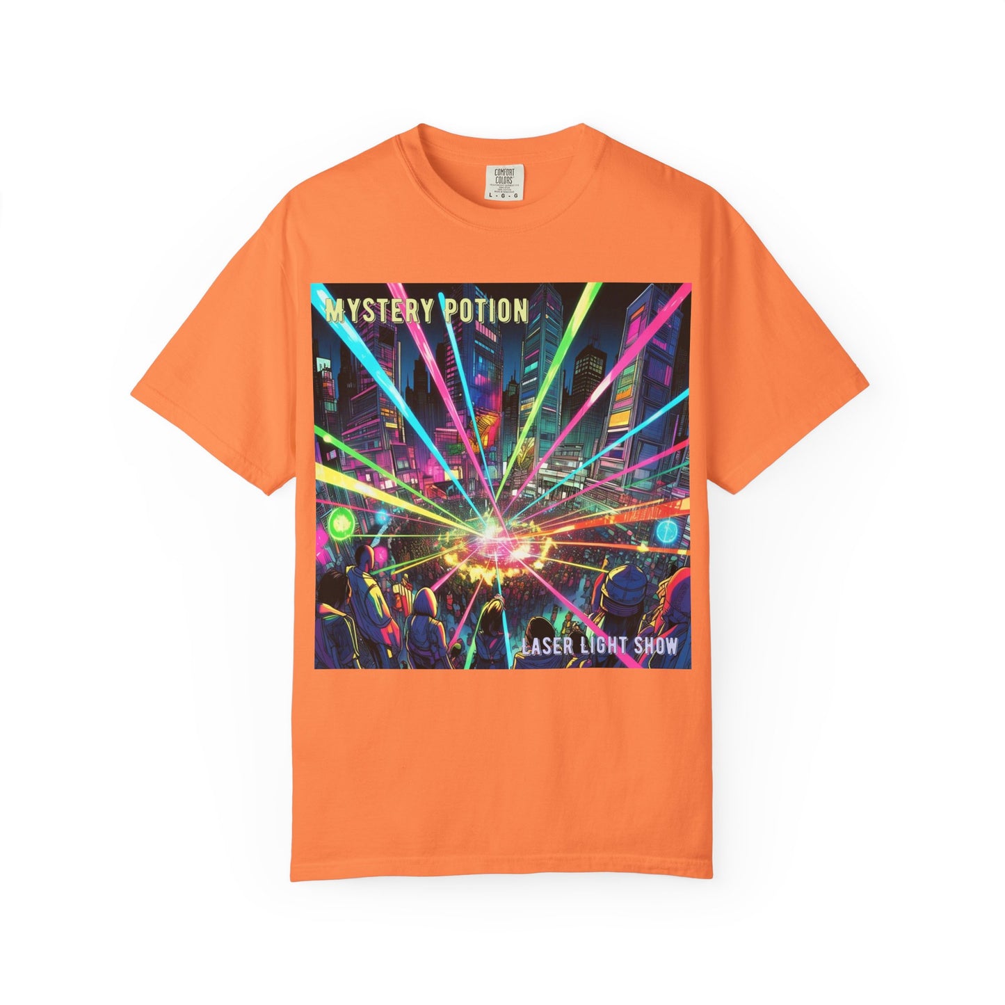 Mystery Potion Laser Light Show Tee, Unisex Graphic T-Shirt, Festival Wear, Concert Shirt, Party Outfit, Colorful Apparel