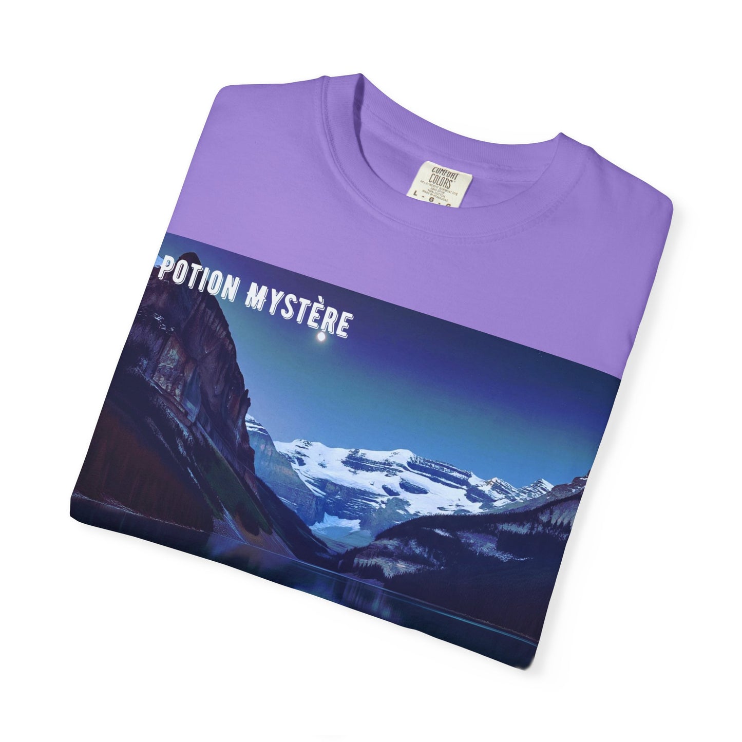 Mystical Lake Louise T-Shirt, Unisex Garment-Dyed Tee, Nature Lover Gift, Serenity in Adventure Apparel, Travel Fashion, Cool Summer Shirt