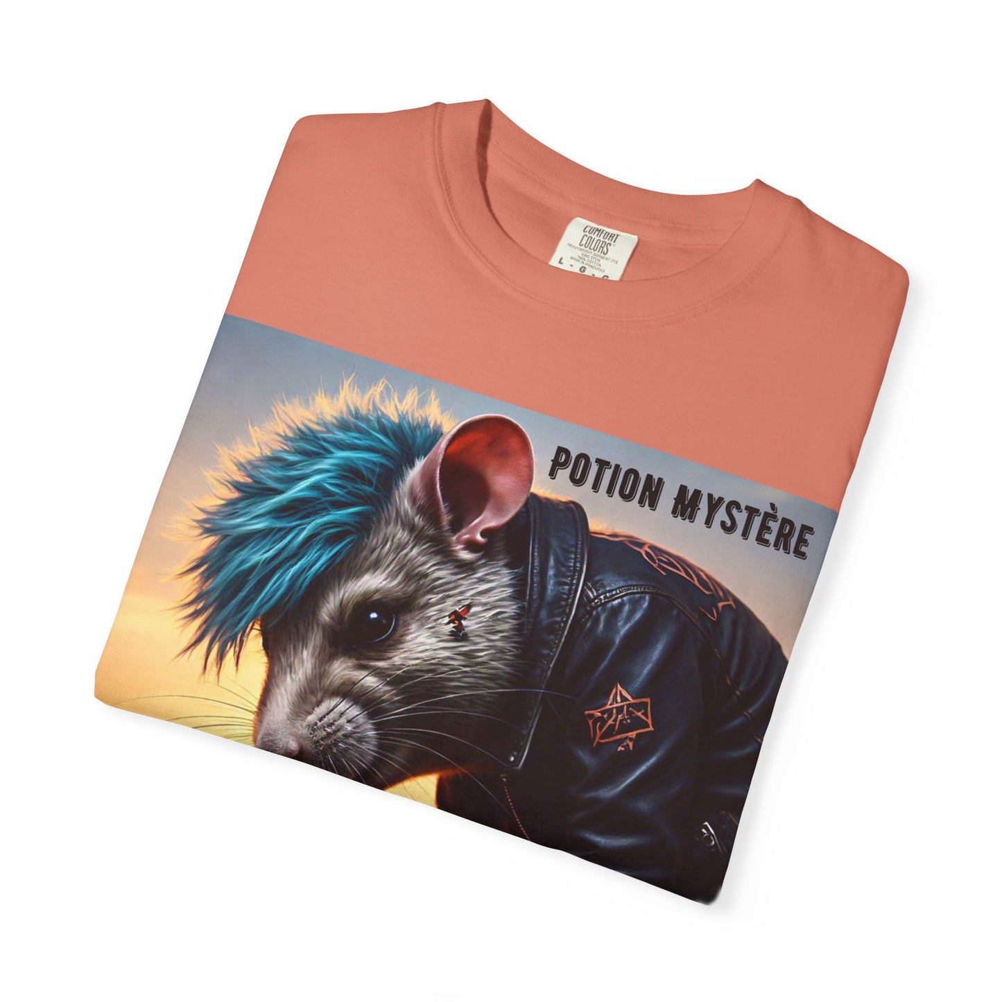 Mystical Punk Rat Toiling The Field Graphic T-Shirt | Unisex, Art Tee, Unique Animal Print, Gift for Animal Lovers, Casual Wear