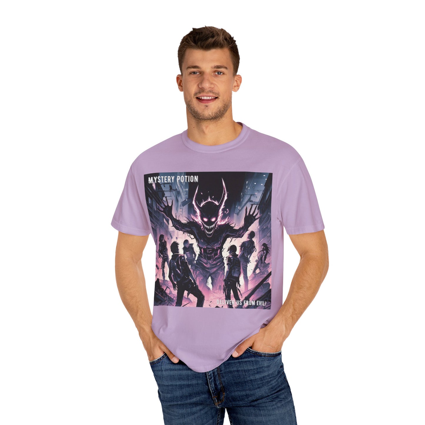 Mystery Potion Evil Satanic Graphic Tee, Unisex T-Shirt for Gamers, Cosplay Costume, Casual Wear, Unique Devilish Gift Idea
