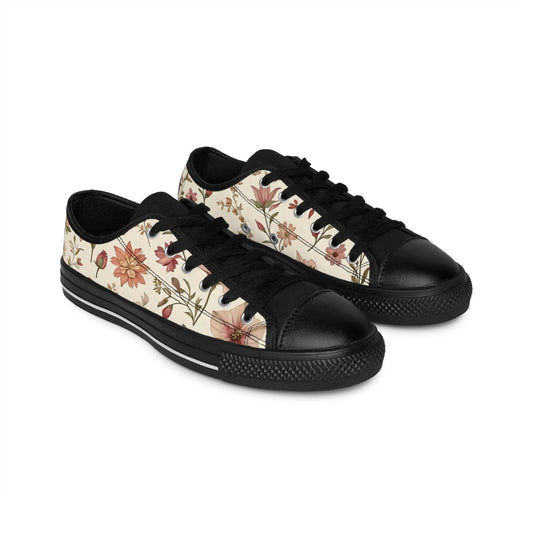 Floral Print Women's Sneakers by Mystery Potion, Trendy Casual Shoes, Gift for Her, Spring Fashion, Comfortable Footwear